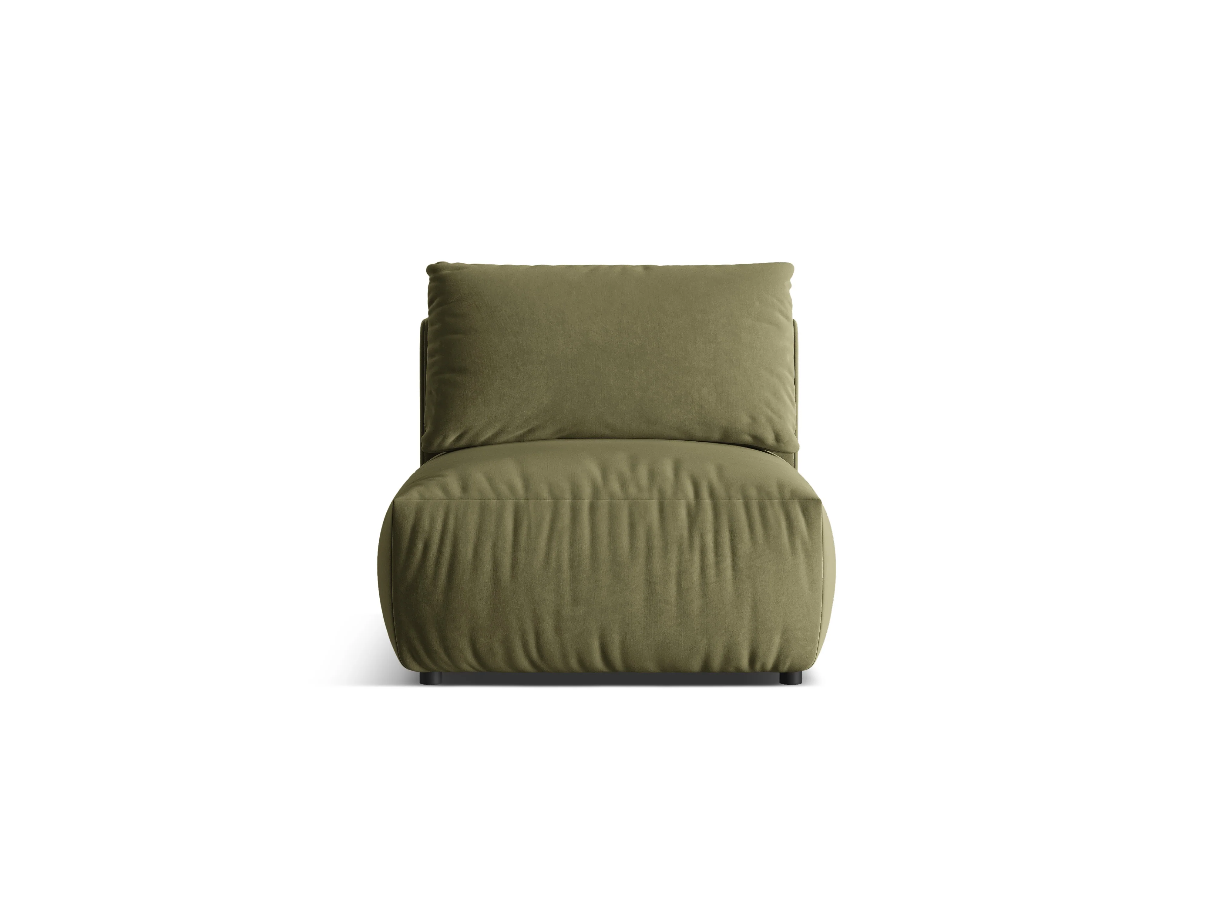 Sofa modułowa aksamitna CHRIS - element środkowy jasnozielony - Image 3