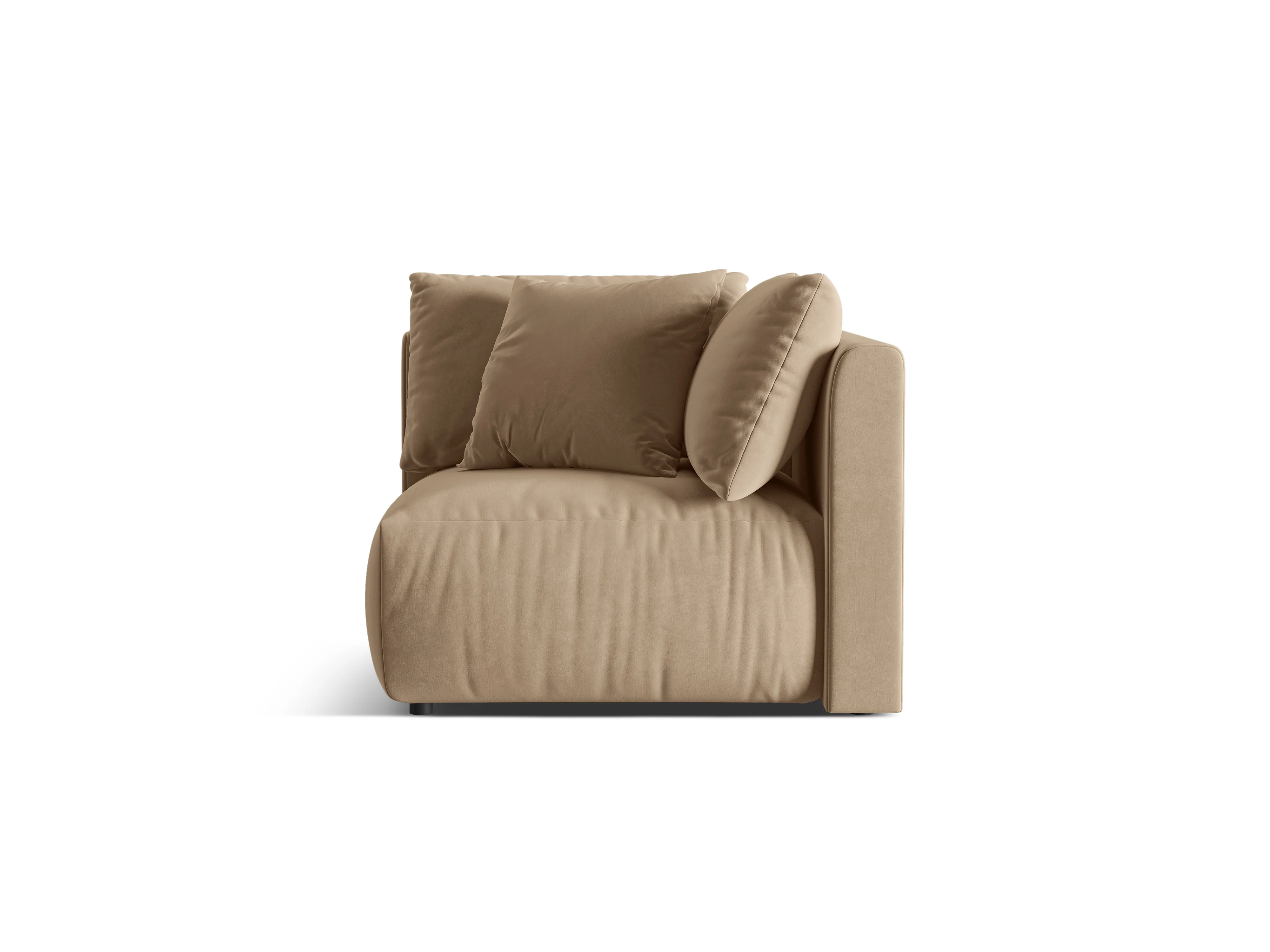 Sofa modułowa aksamitna CHRIS - element narożny piaskowy - Image 3