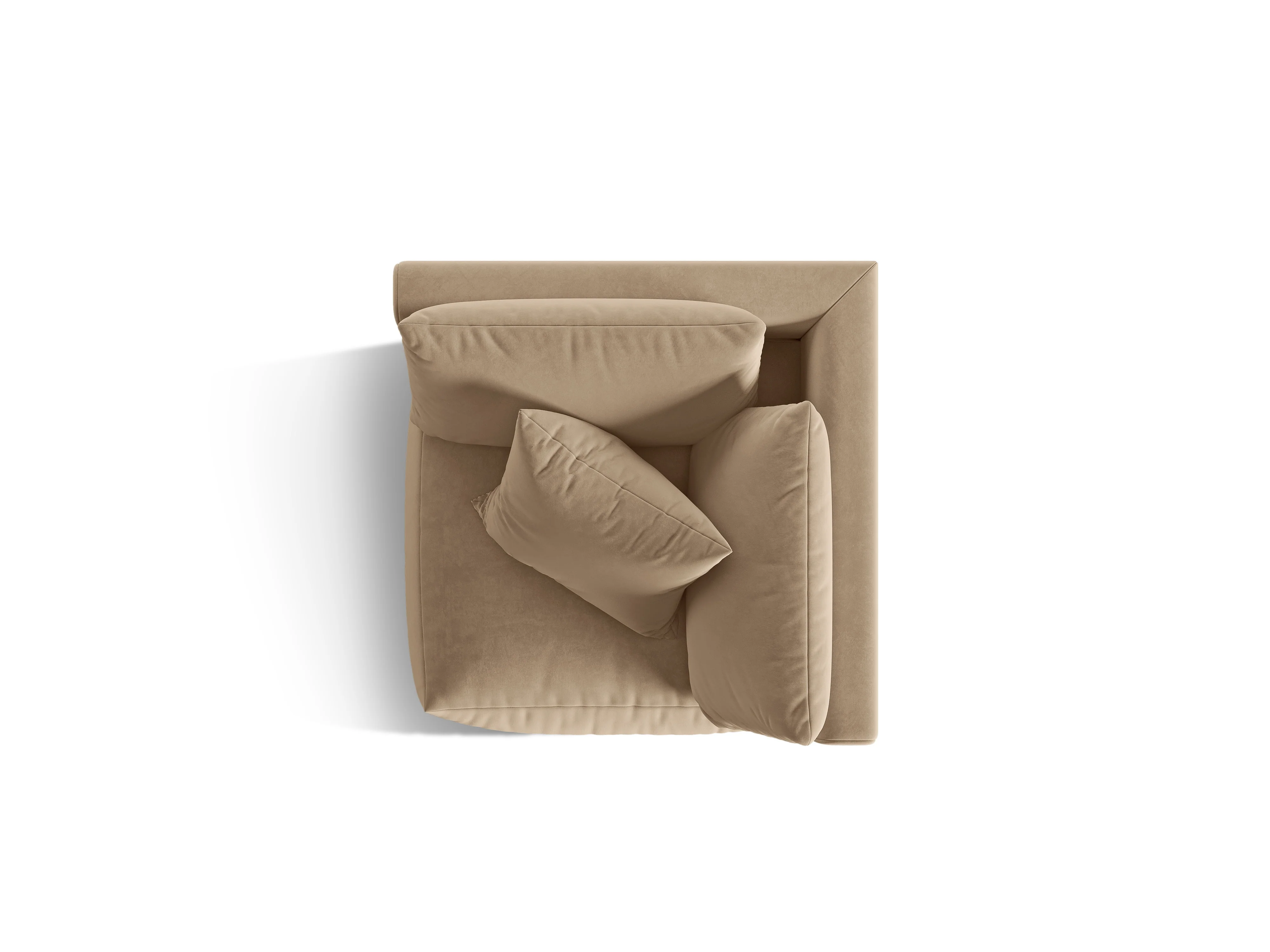 Sofa modułowa aksamitna CHRIS - element narożny piaskowy - Image 4
