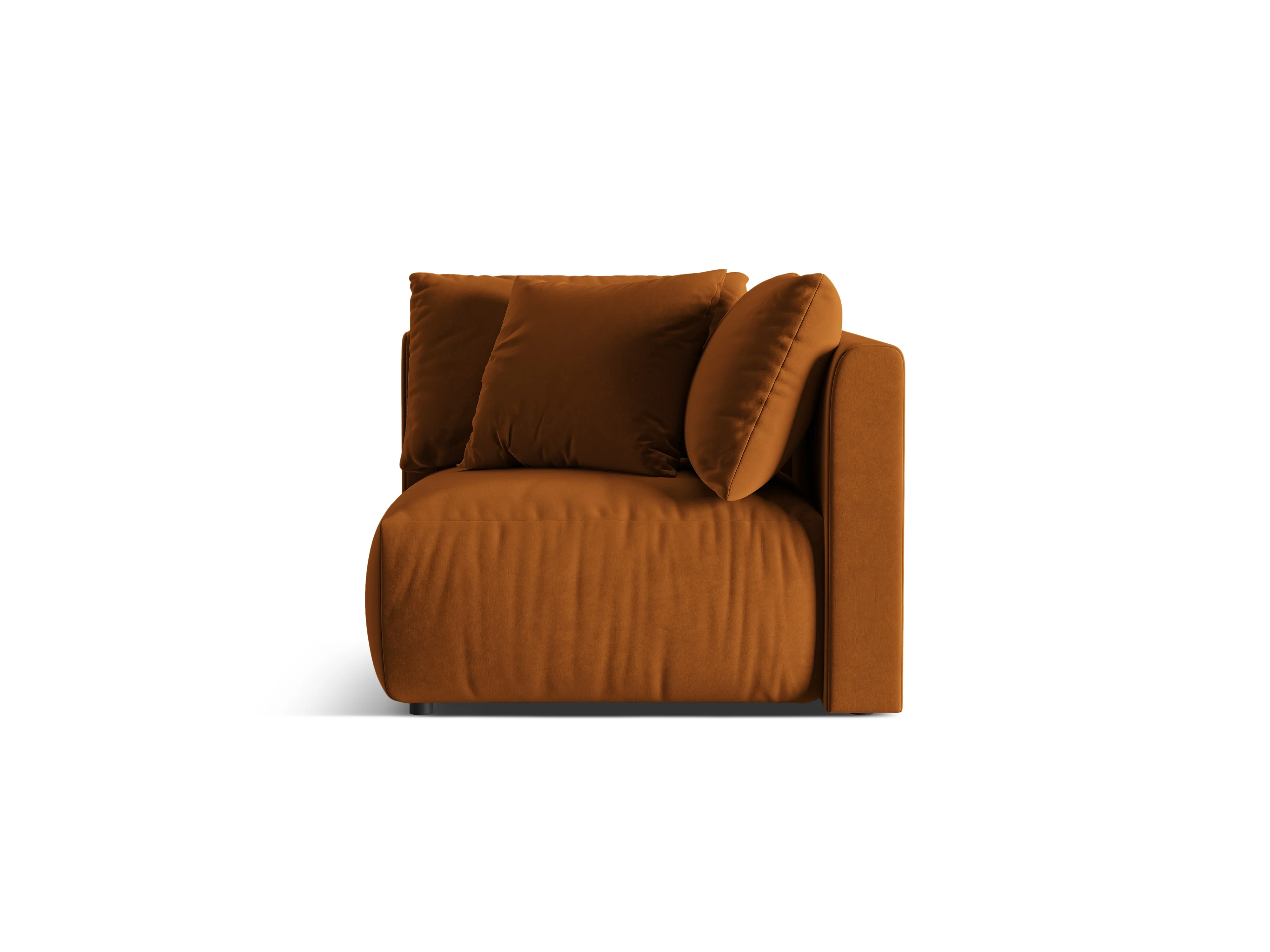 Sofa modułowa aksamitna CHRIS - element narożny terracotta - Image 3