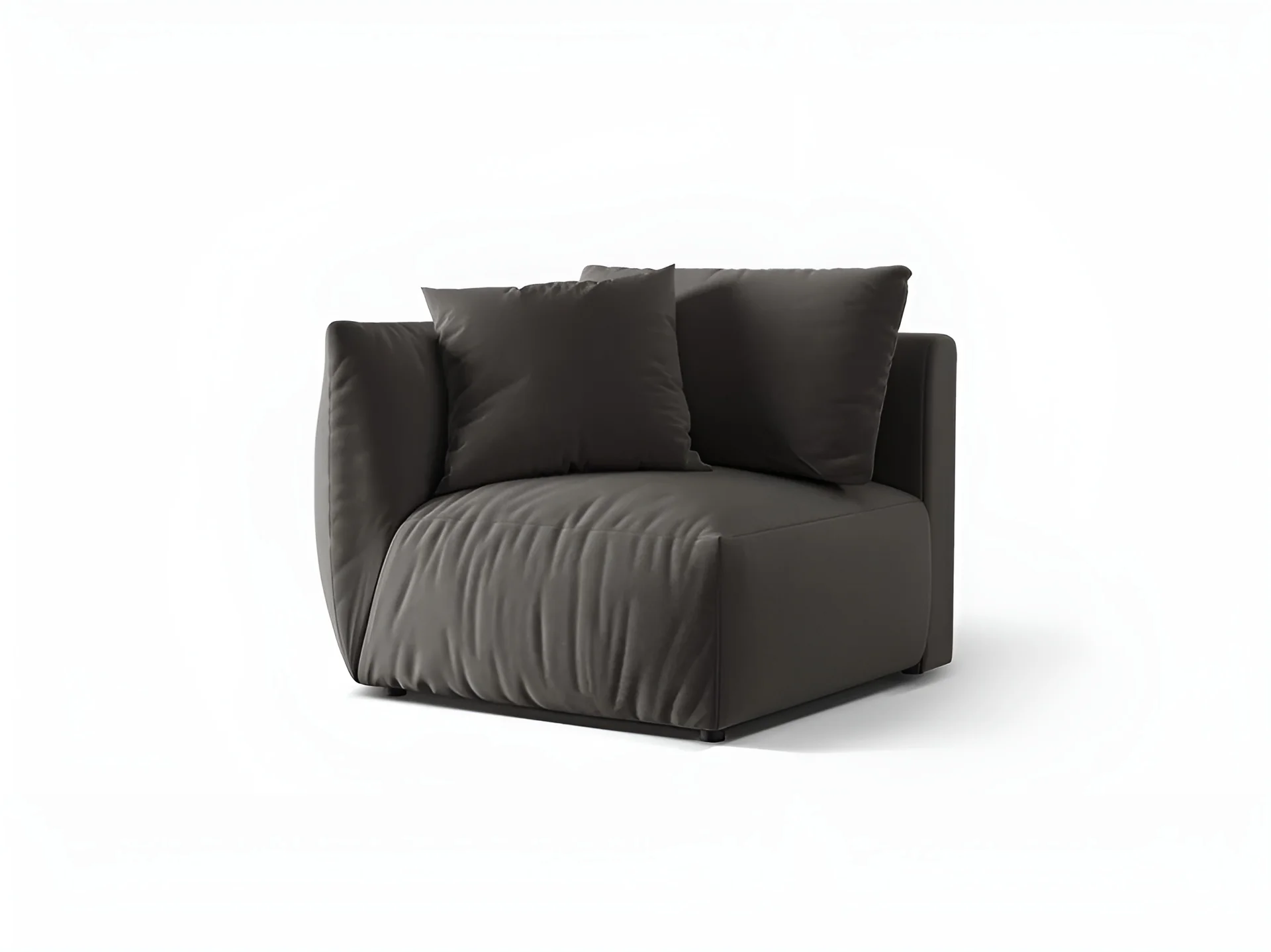 Sofa modułowa aksamitna CHRIS - element lewostronny ciemnoszary - Image 3
