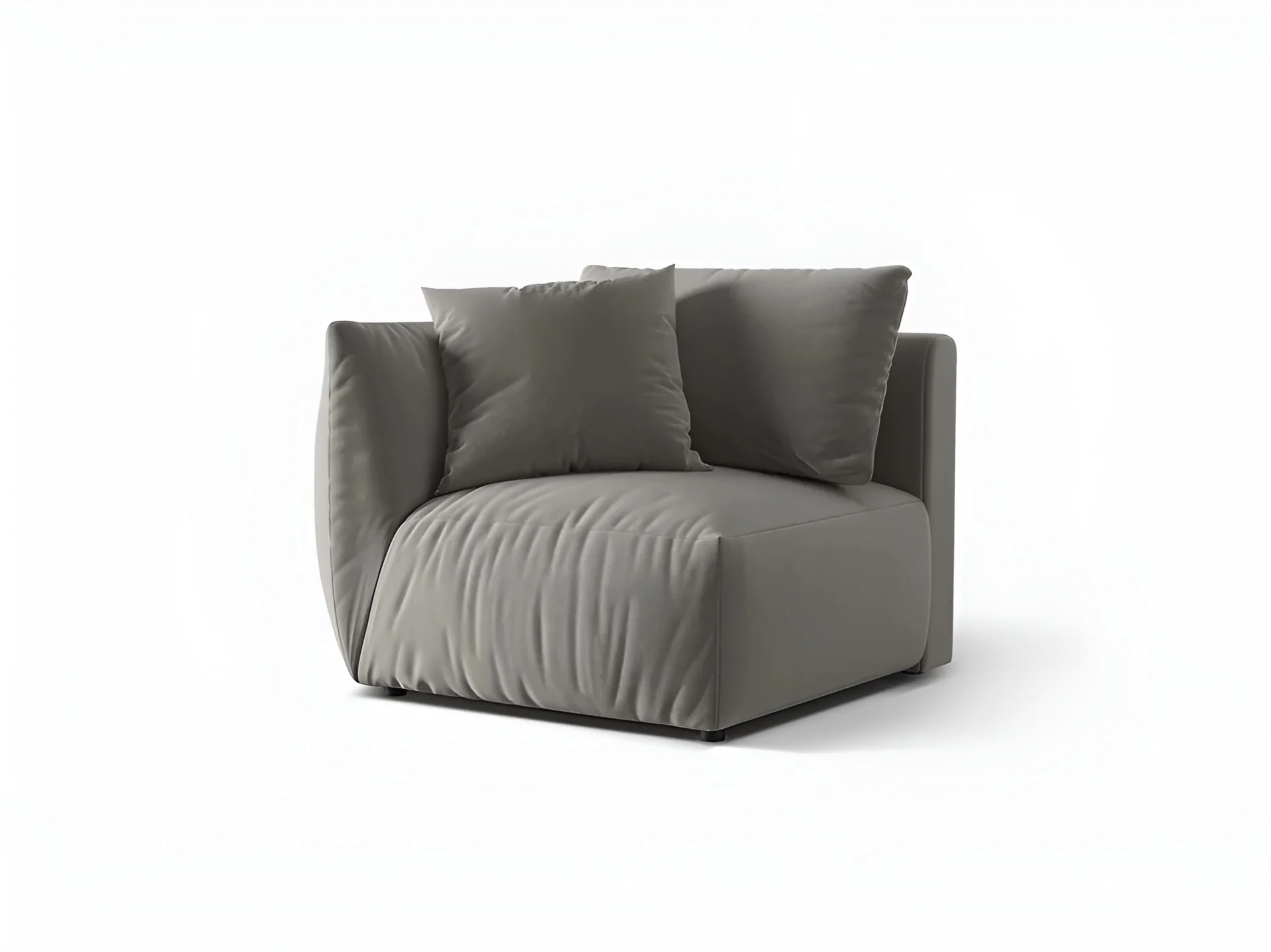 Sofa modułowa aksamitna CHRIS - element lewostronny szary - Image 3
