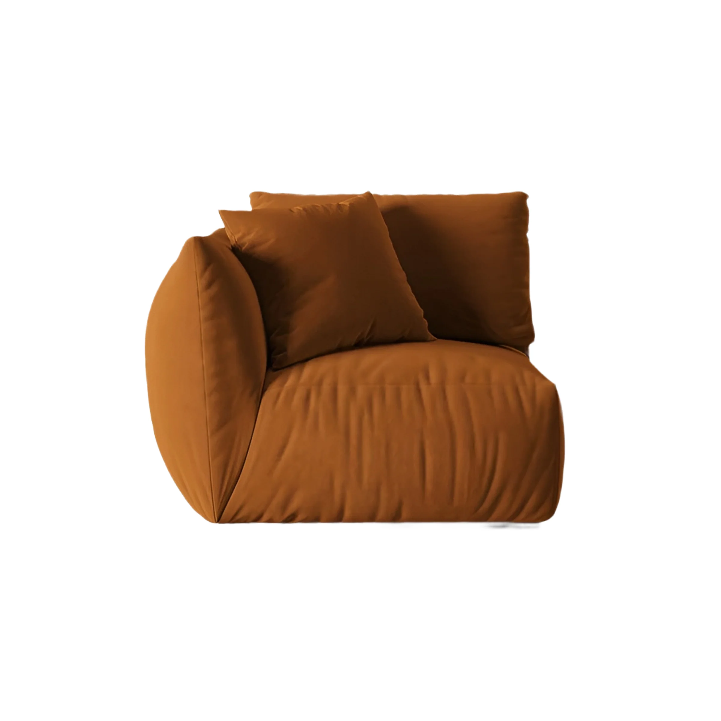 Sofa modułowa aksamitna CHRIS - element lewostronny terracotta
