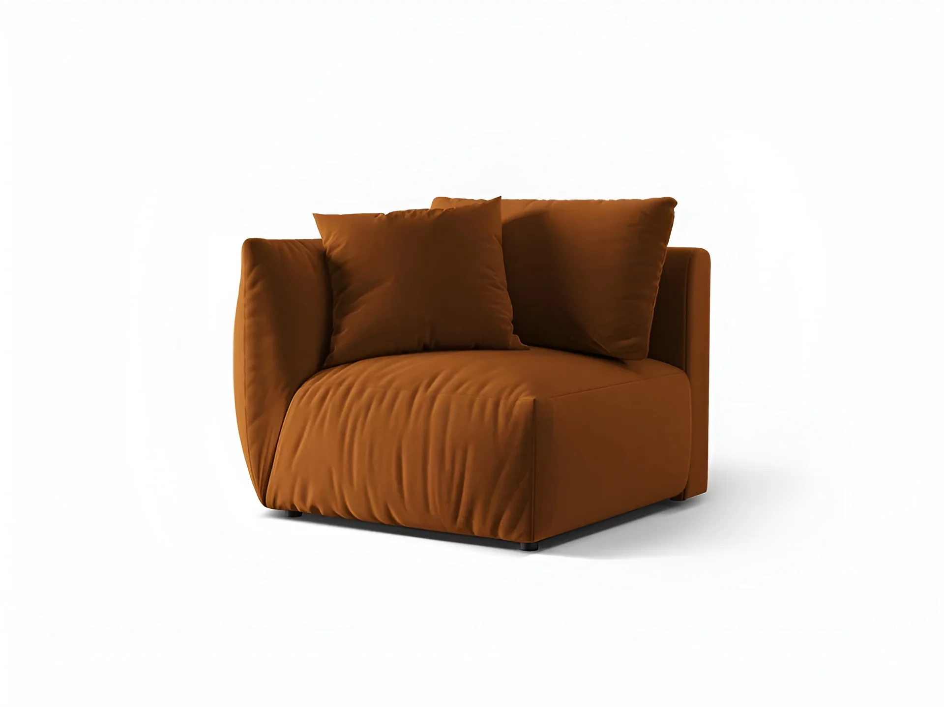 Sofa modułowa aksamitna CHRIS - element lewostronny terracotta - Image 3
