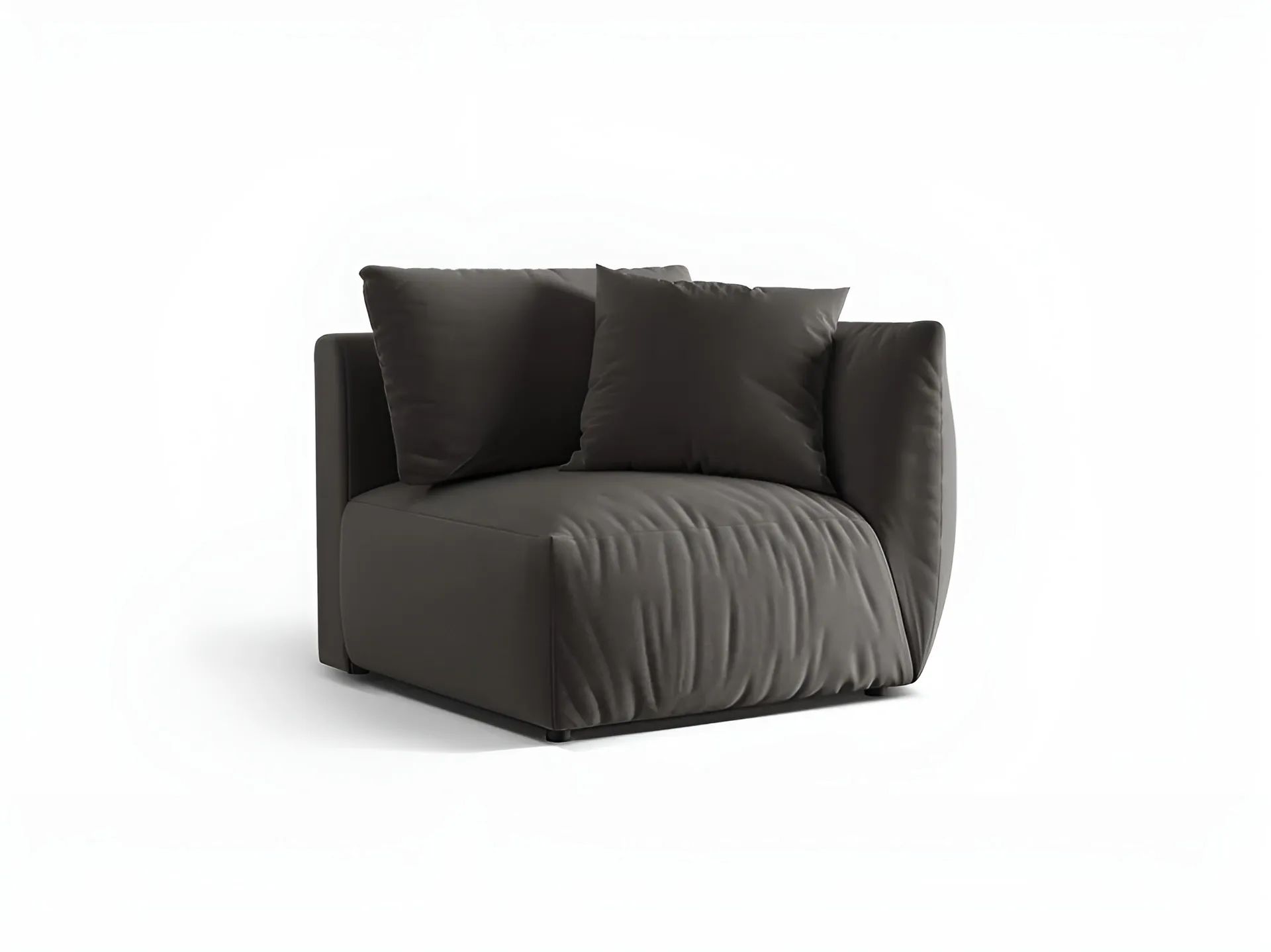 Sofa modułowa aksamitna CHRIS - element prawostronny ciemnoszary - Image 3