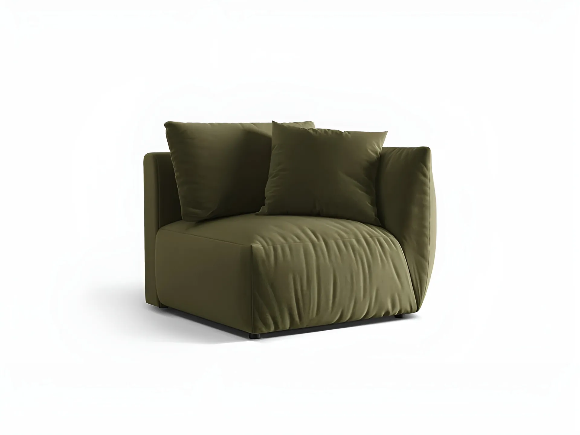 Sofa modułowa aksamitna CHRIS - element prawostronny jasnozielony - Image 3