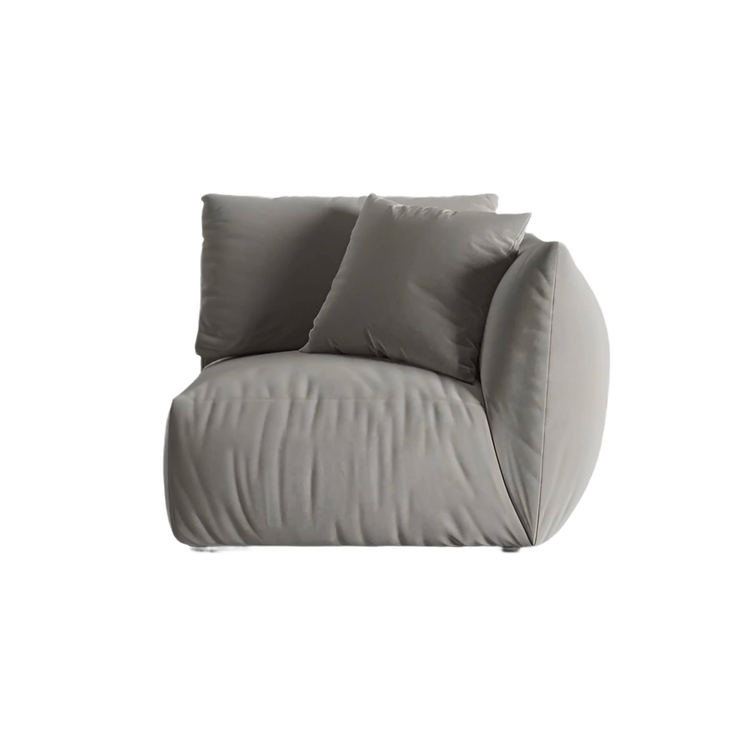 Sofa modułowa aksamitna CHRIS - element prawostronny szary