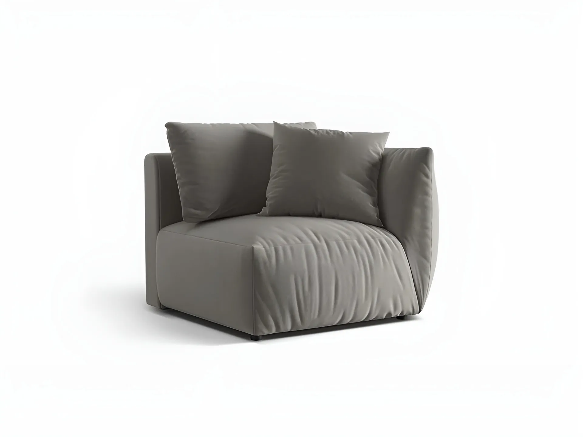 Sofa modułowa aksamitna CHRIS - element prawostronny szary - Image 3