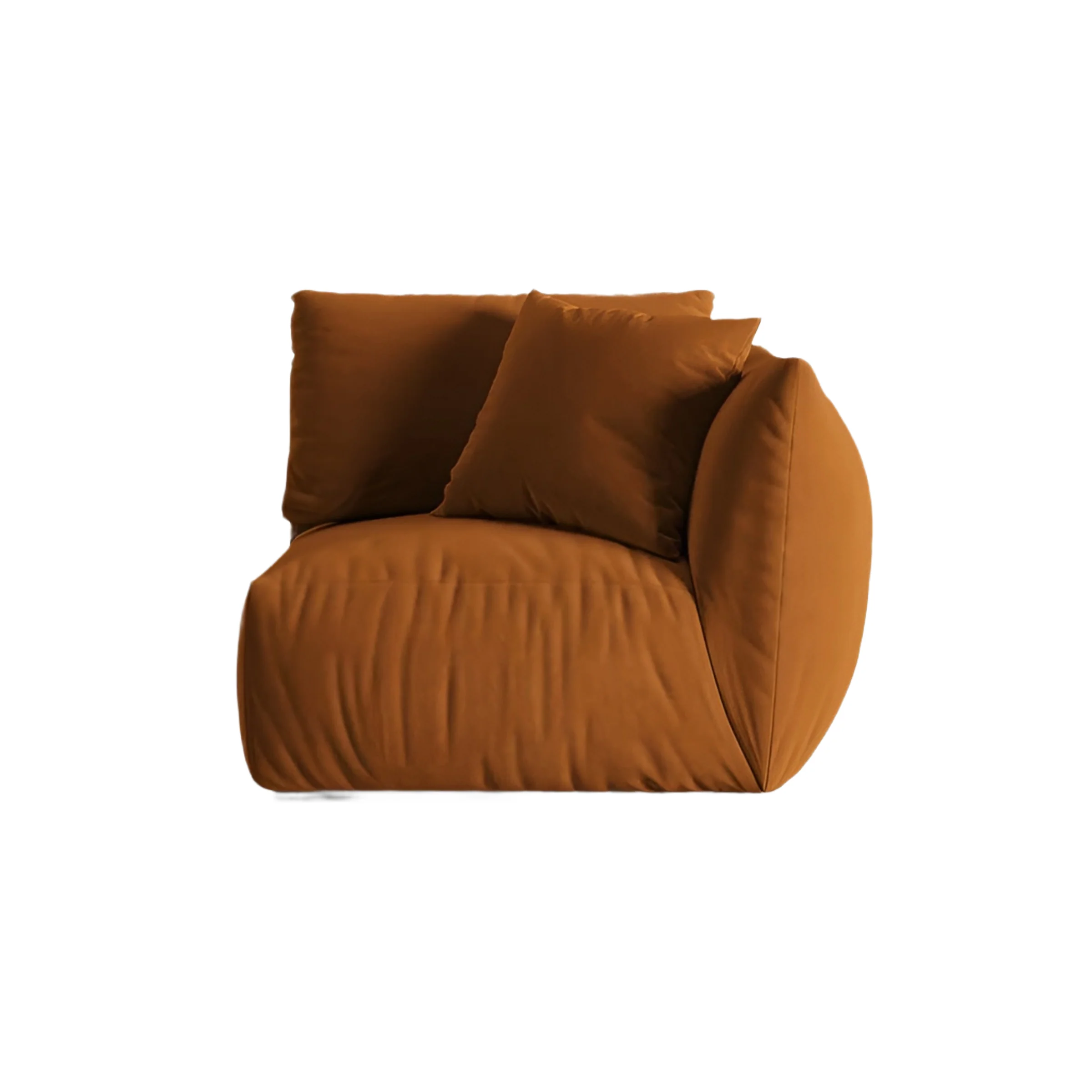 Sofa modułowa aksamitna CHRIS - element prawostronny terracotta