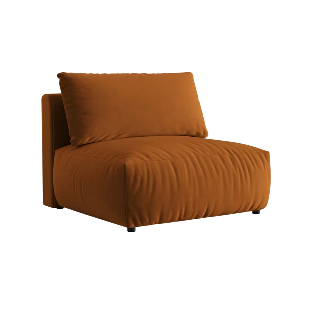 Sofa modułowa aksamitna CHRIS - szeroki element środkowy terracotta