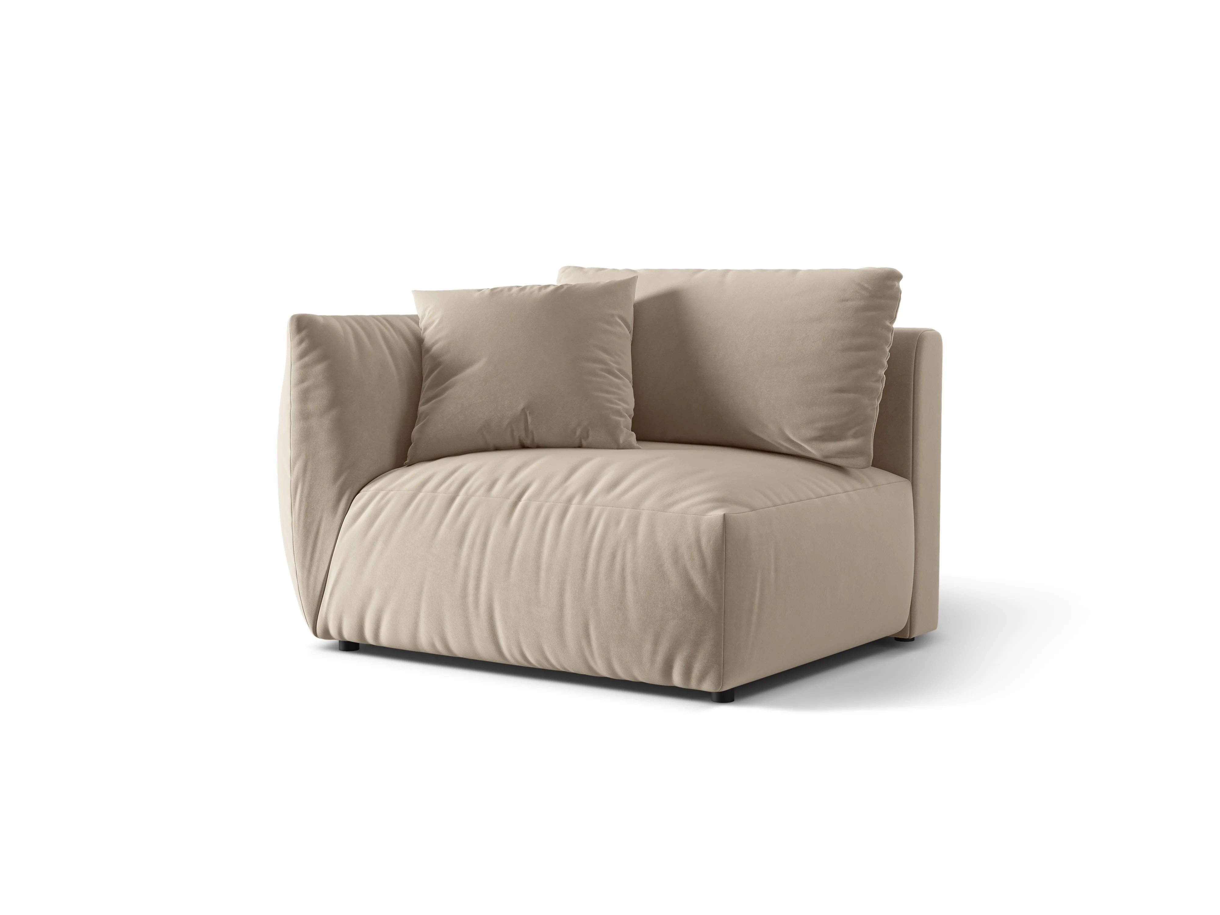 Sofa modułowa aksamitna CHRIS - element szeroki lewostronny ecru - Image 4