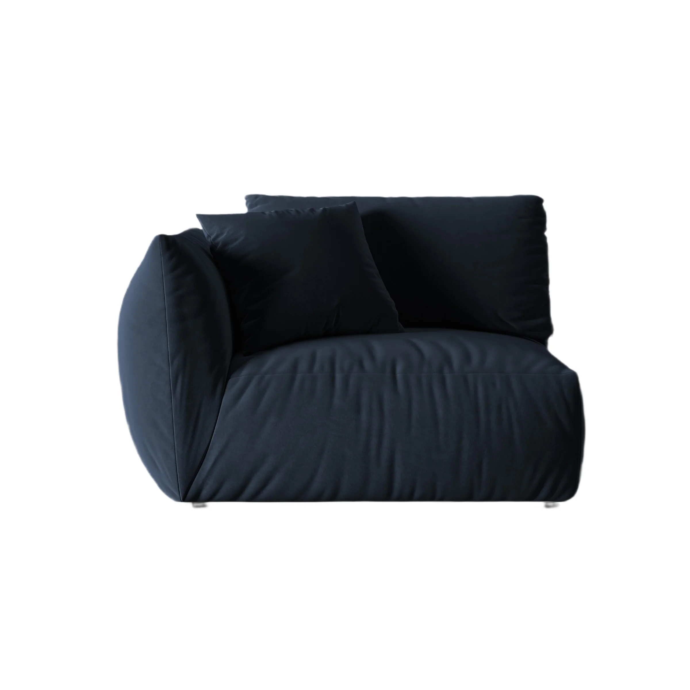 Sofa modułowa aksamitna CHRIS - element szeroki lewostronny granat królewski