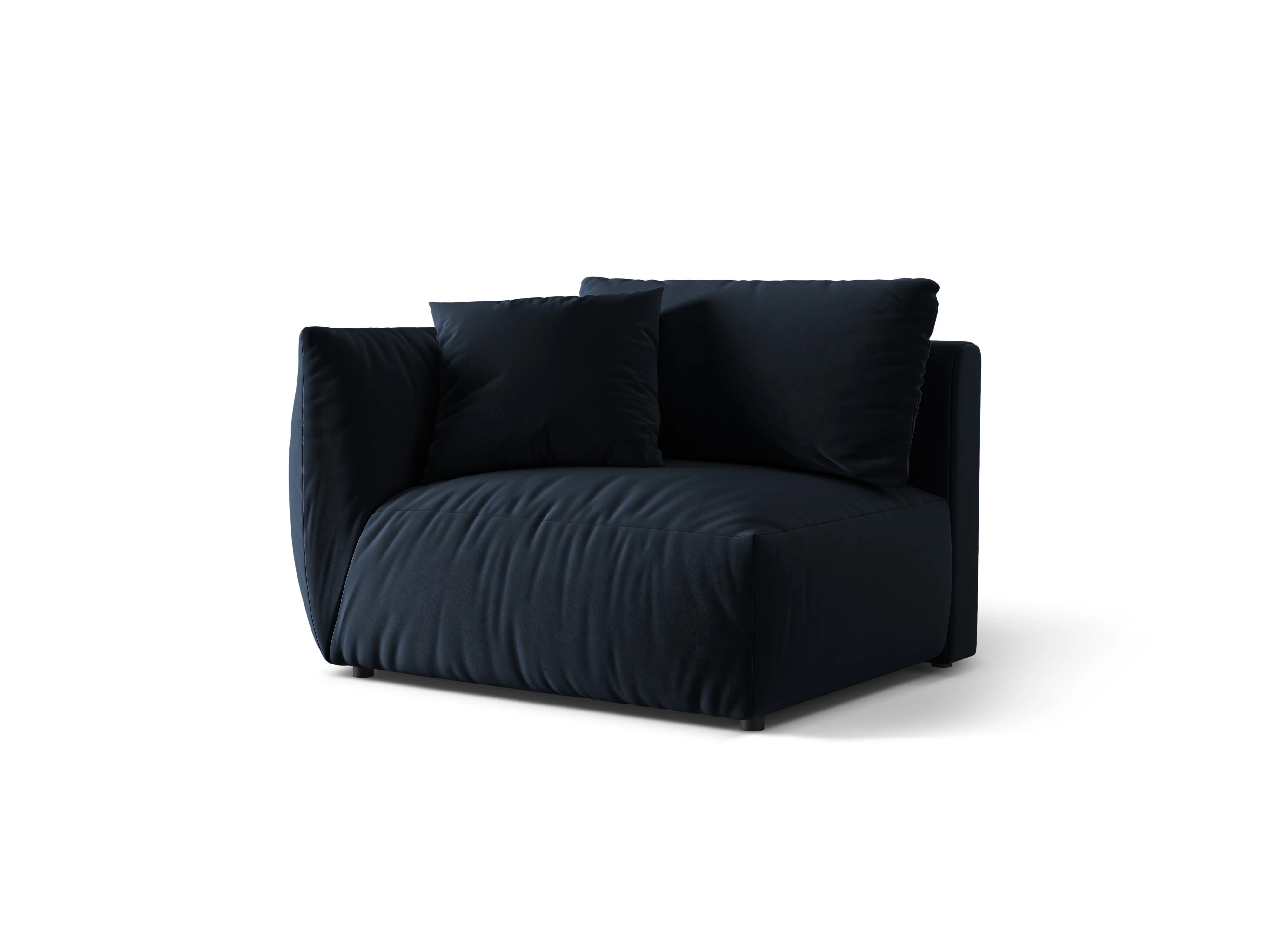 Sofa modułowa aksamitna CHRIS - element szeroki lewostronny granat królewski - Image 4
