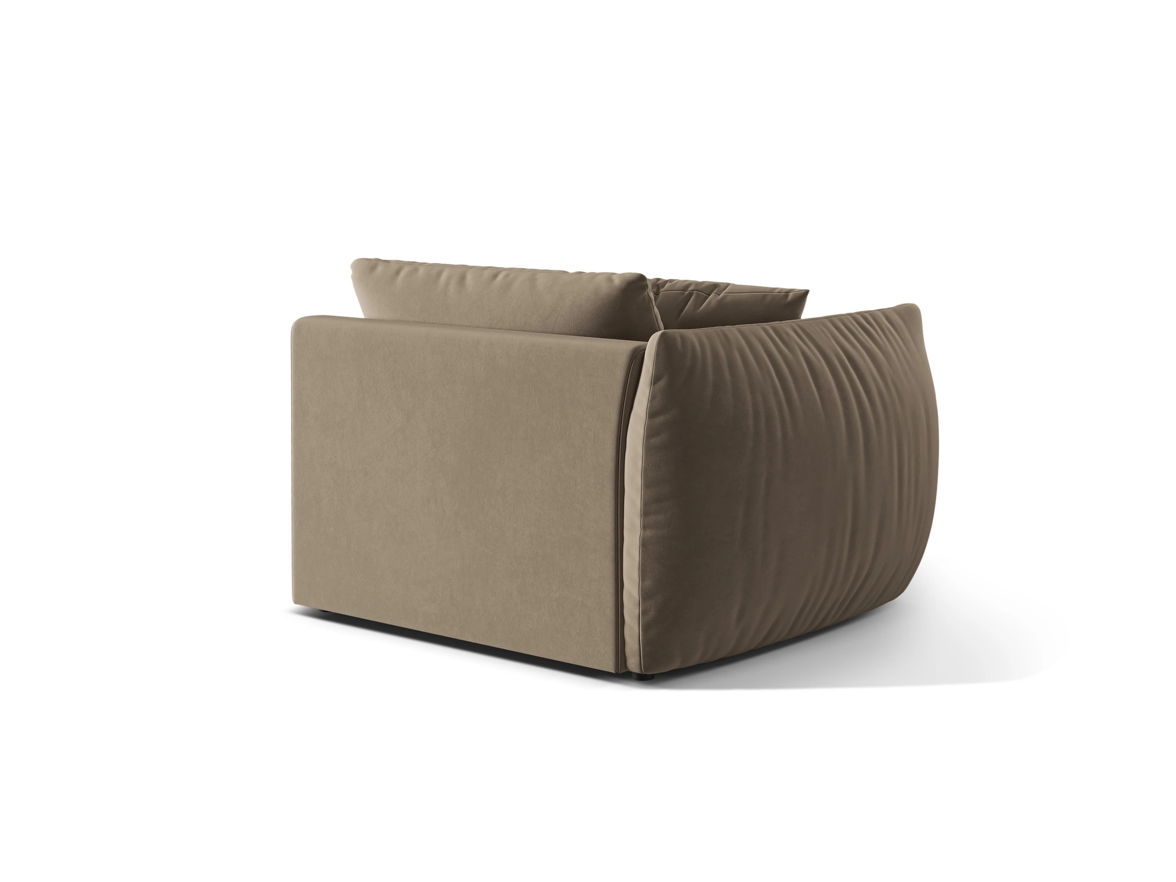 Sofa modułowa aksamitna CHRIS - element lewostronny jasnobrązowy - Image 4