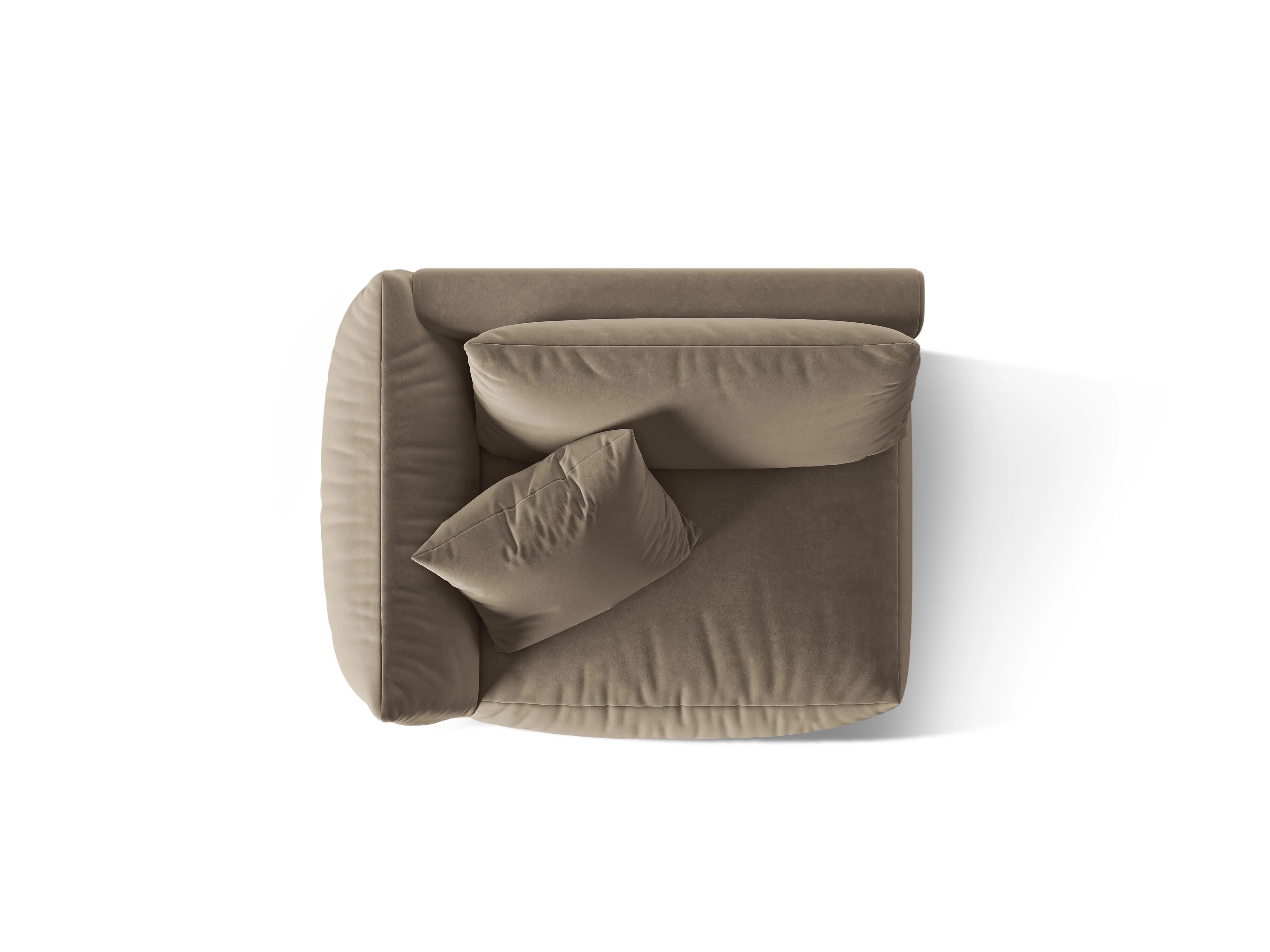 Sofa modułowa aksamitna CHRIS - element lewostronny jasnobrązowy - Image 5