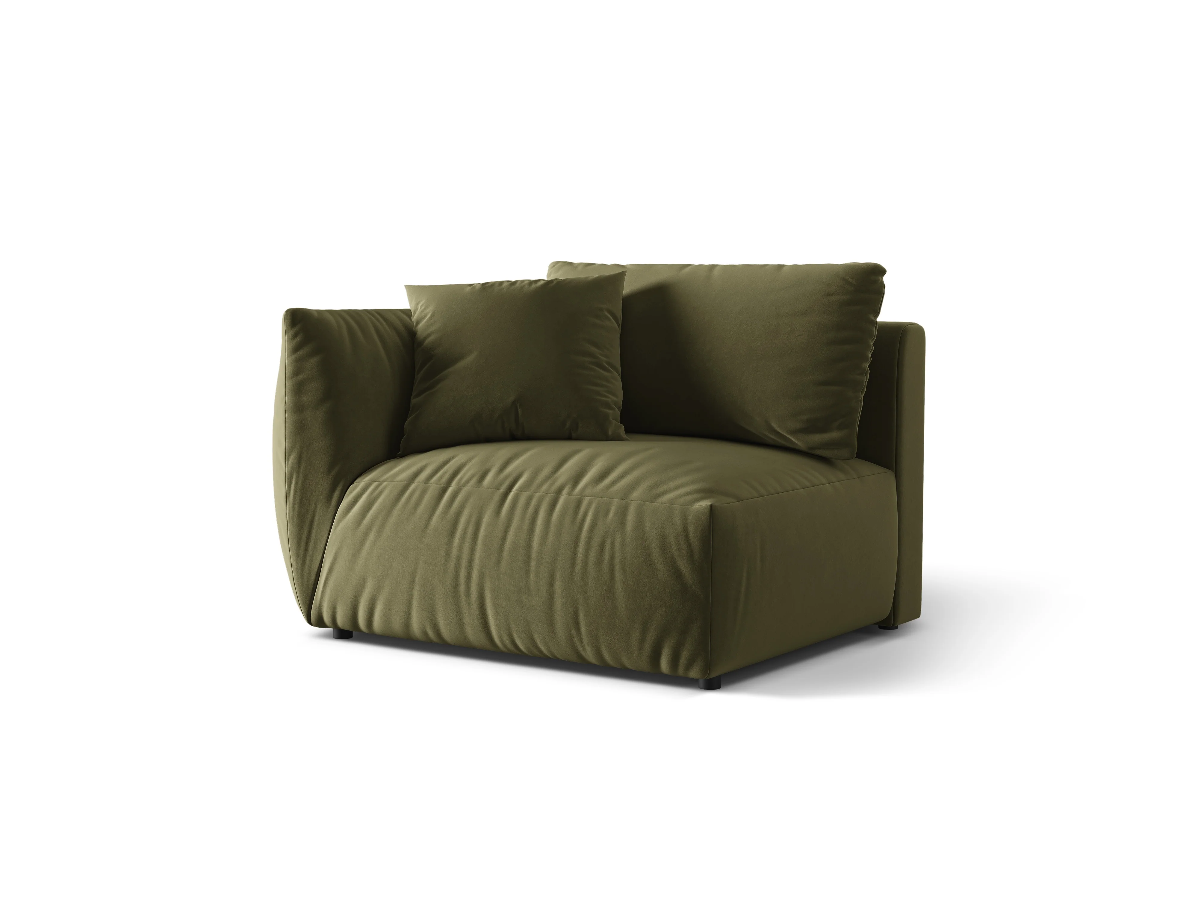 Sofa modułowa aksamitna CHRIS - element szeroki lewostronny jasnozielony - Image 4