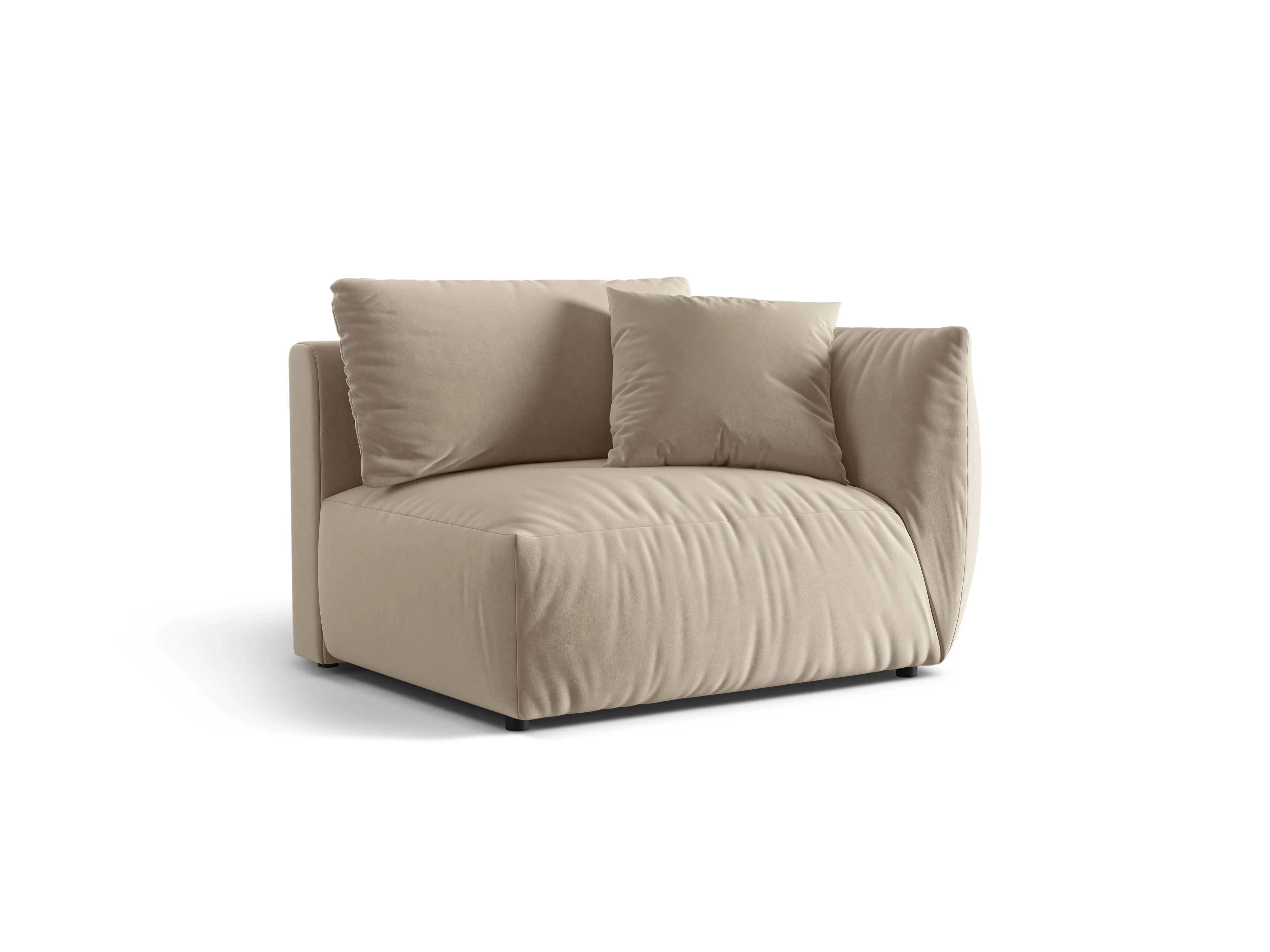 Sofa modułowa aksamitna CHRIS - element szeroki prawostronny ecru - Image 3