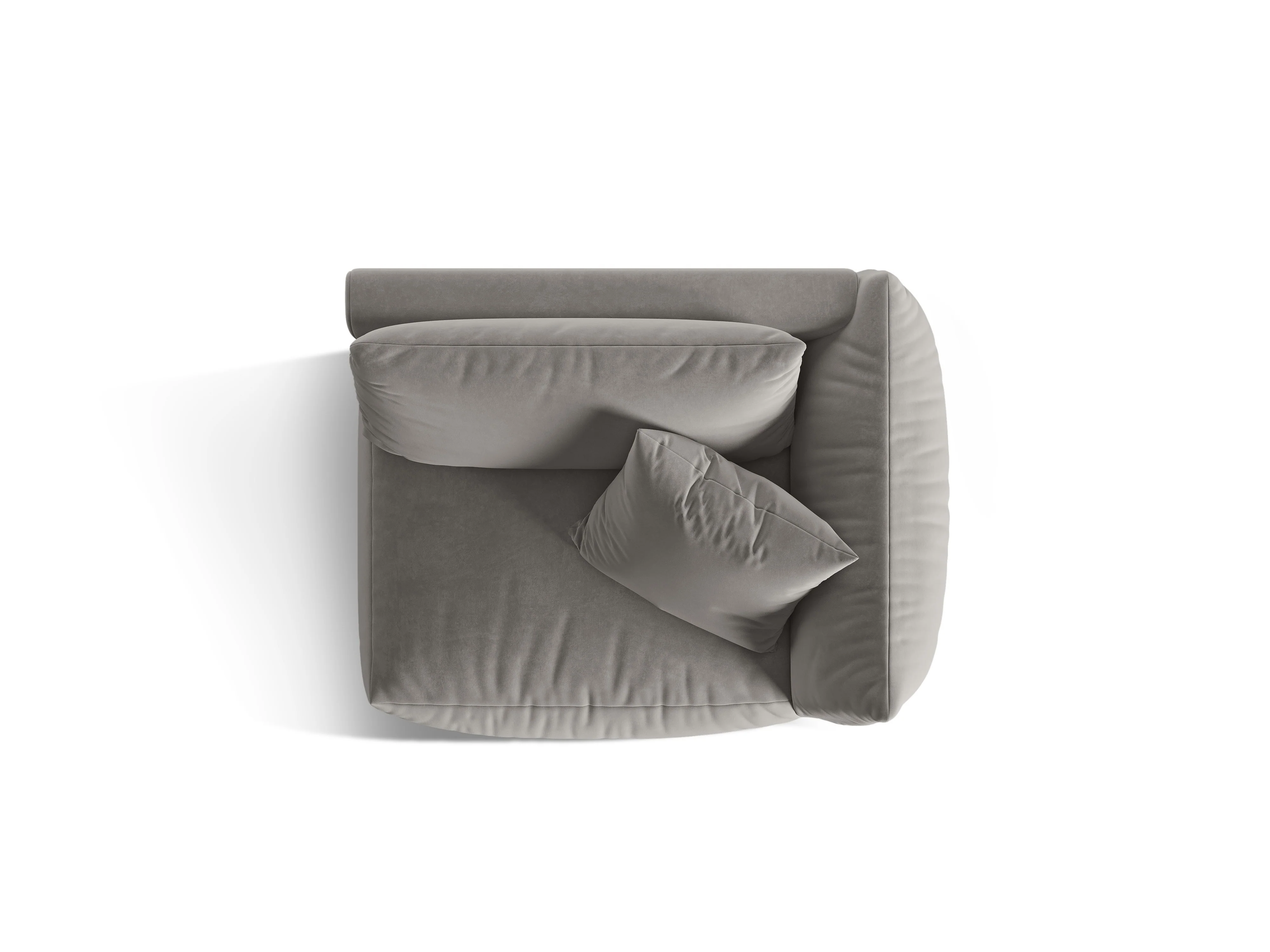 Sofa modułowa aksamitna CHRIS - element szeroki prawostronny szary - Image 3
