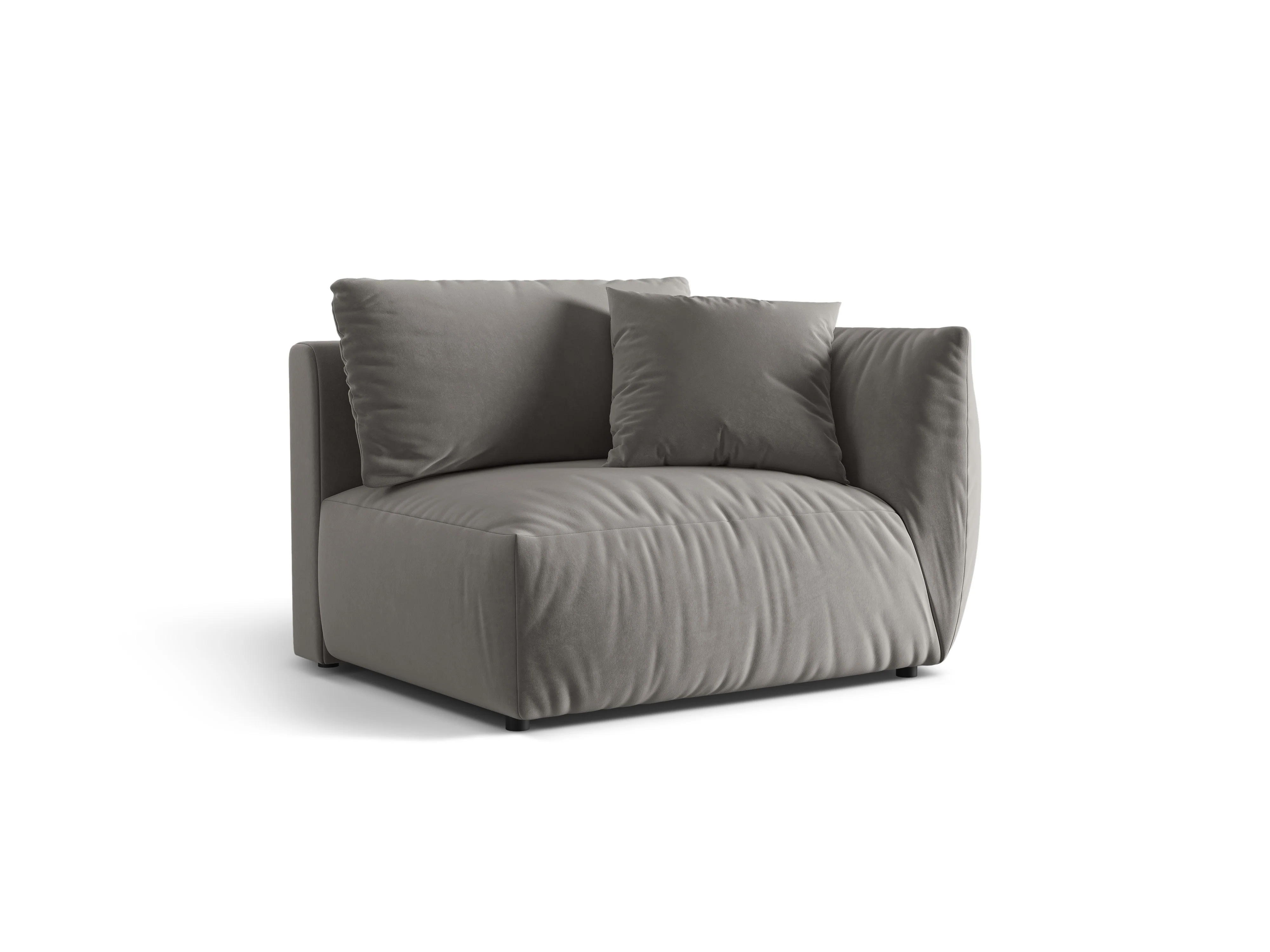 Sofa modułowa aksamitna CHRIS - element szeroki prawostronny szary - Image 4