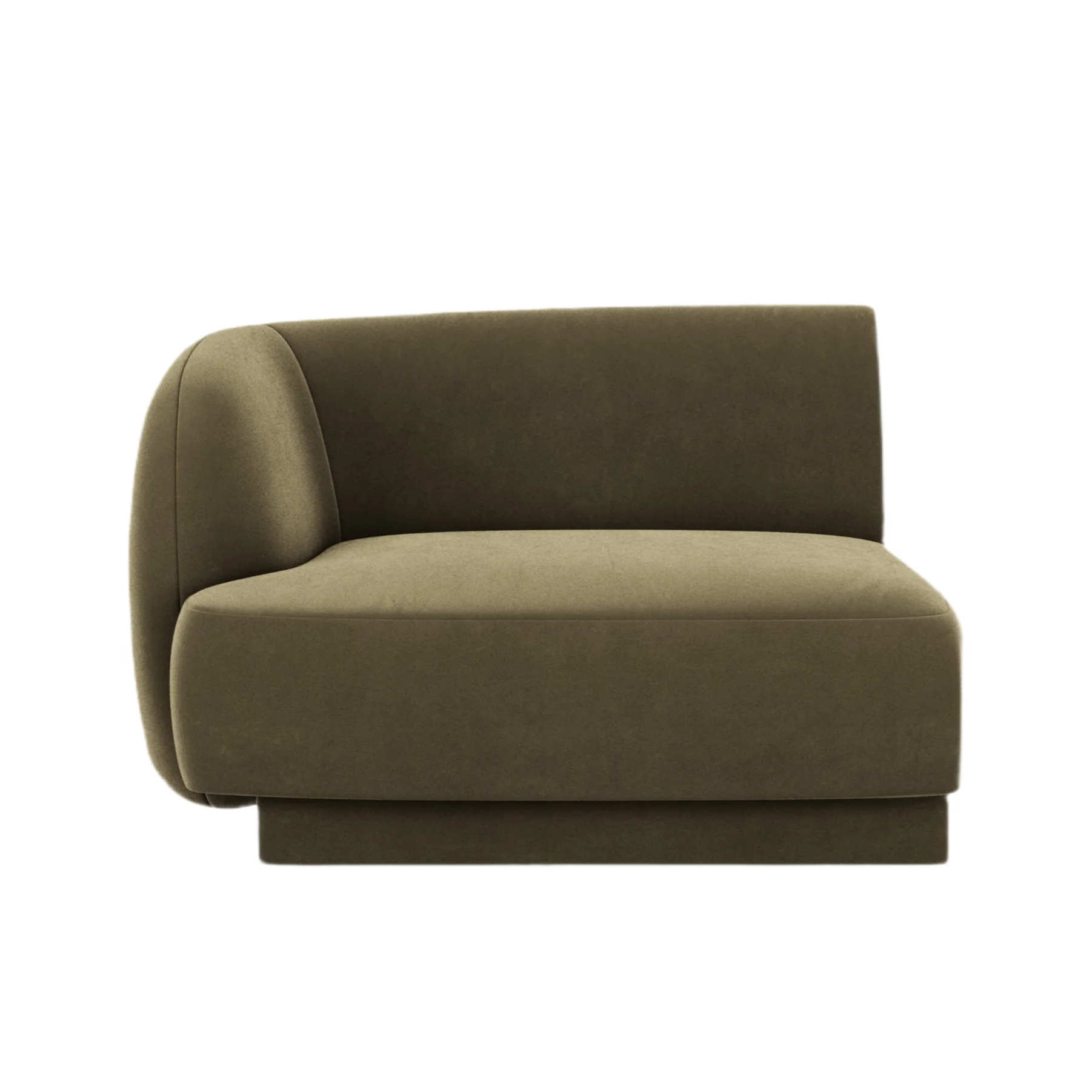 Sofa modułowa aksamitna MILEY - moduł lewostronny zielony