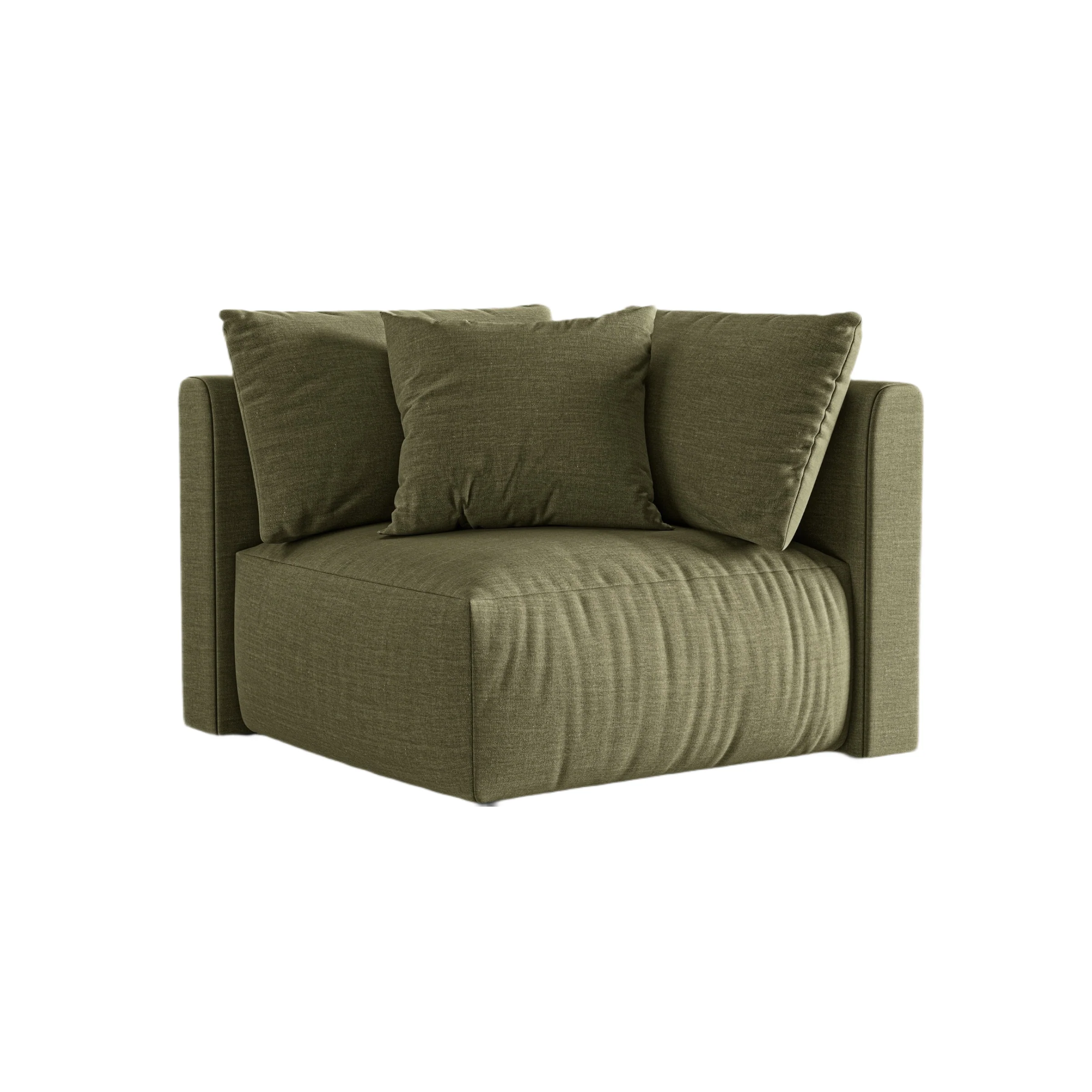 Sofa modułowa CHRIS - element narożny zielony szenil