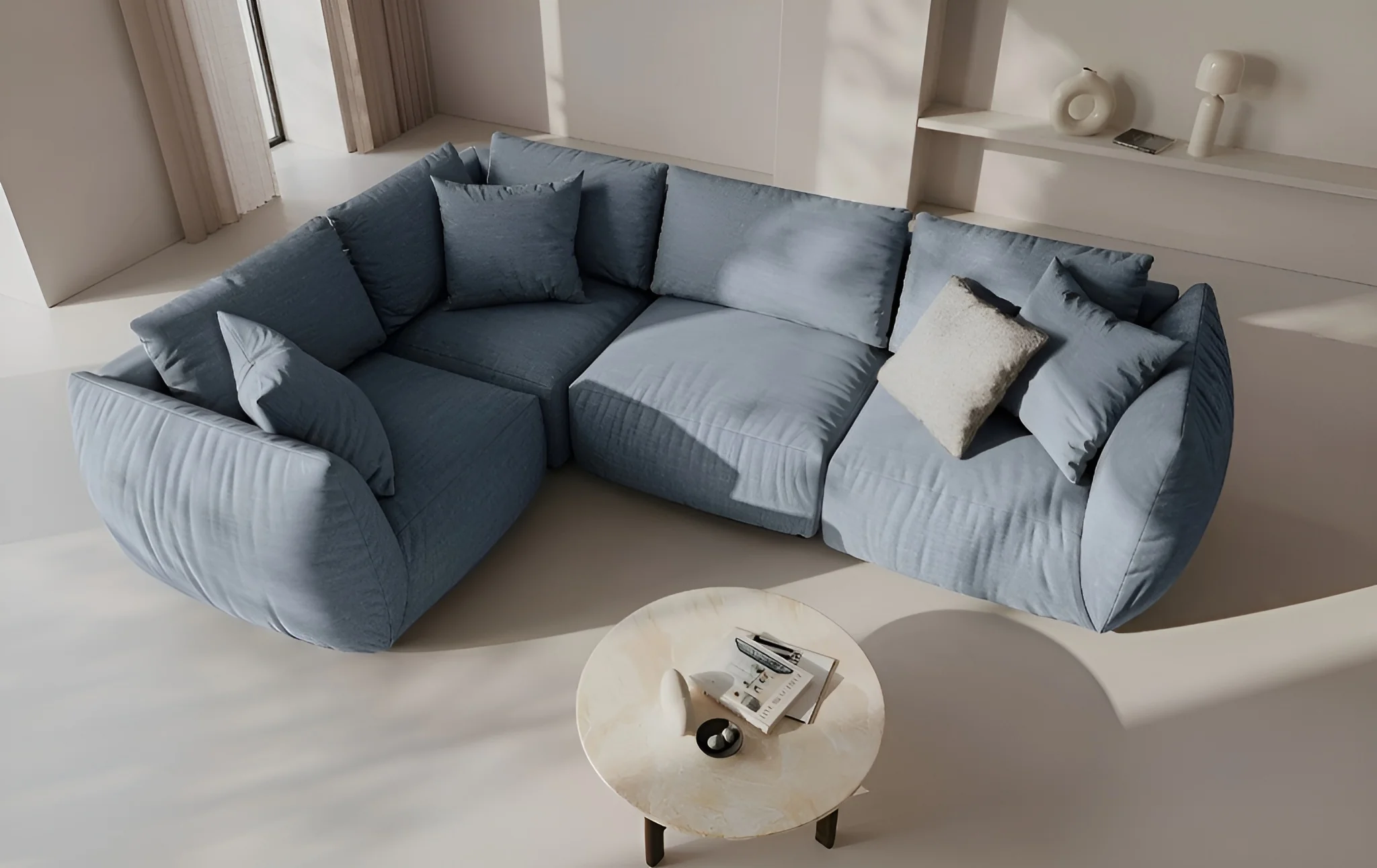 Sofa modułowa CHRIS - element lewostronny jasnoniebieski szenil - Image 2