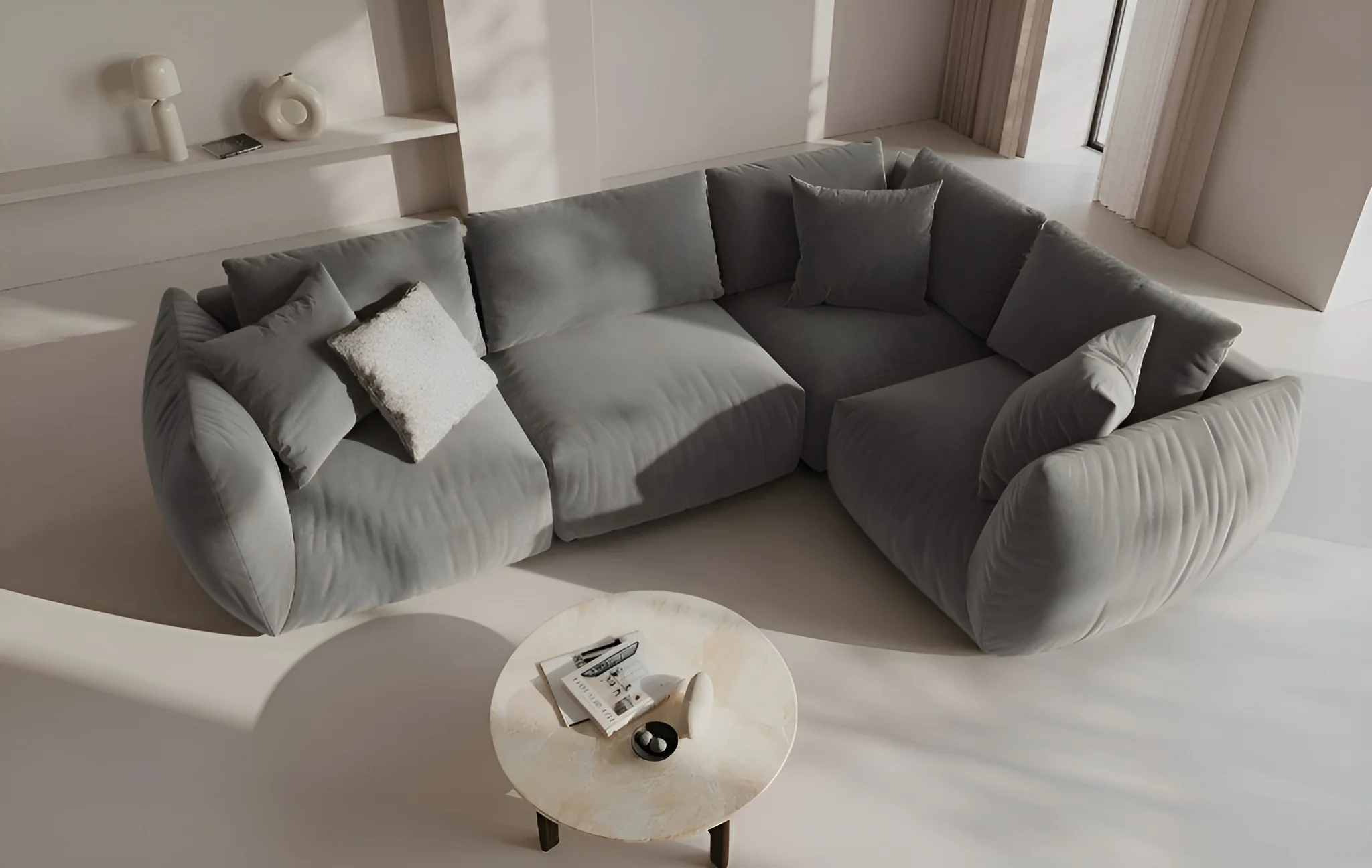Sofa modułowa CHRIS - element lewostronny szary szenil - Image 2