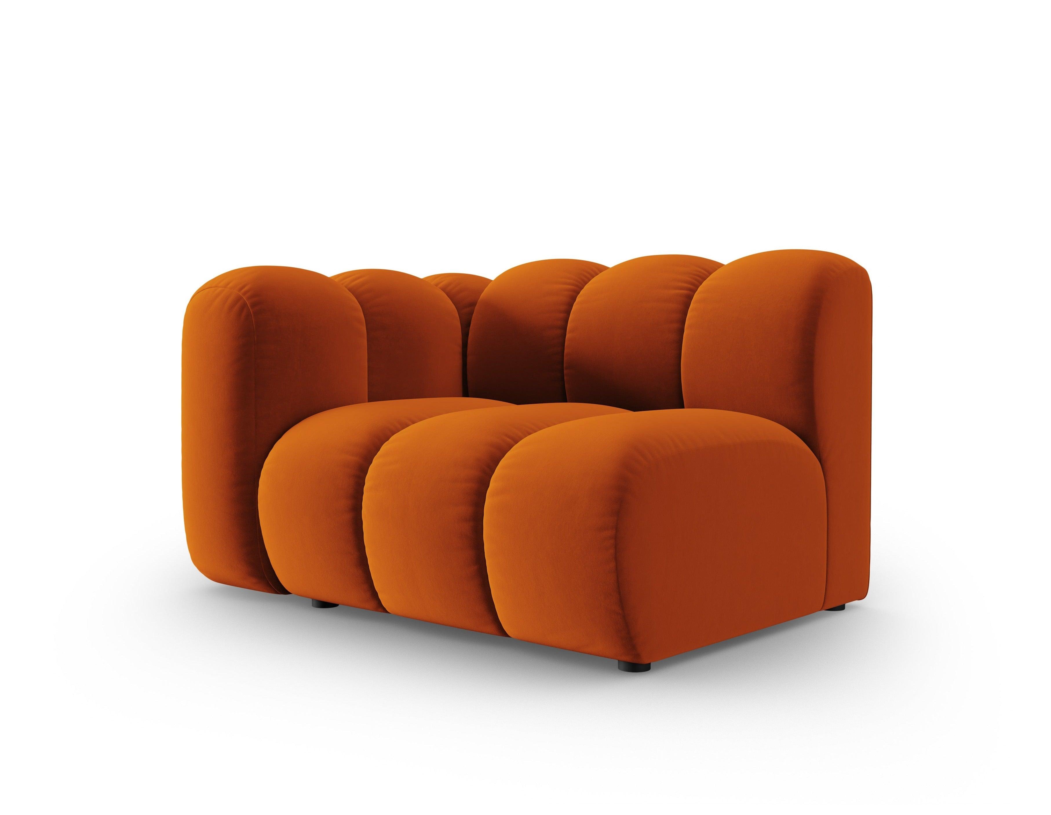 Sofa modułowa aksamitna lewostronna LUPINE  ceglany - element końcowy