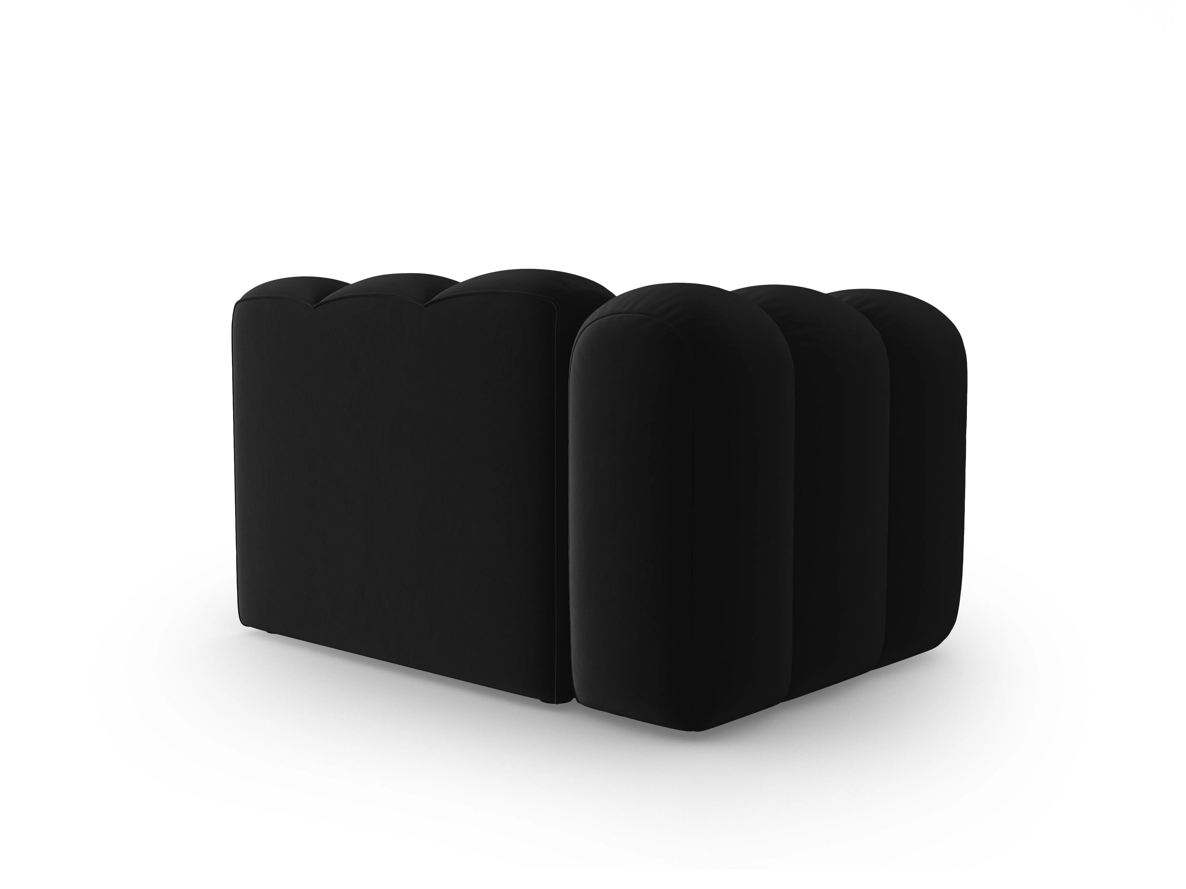 Sofa modułowa aksamitna lewostronna LUPINE czarny - element końcowy - Image 3