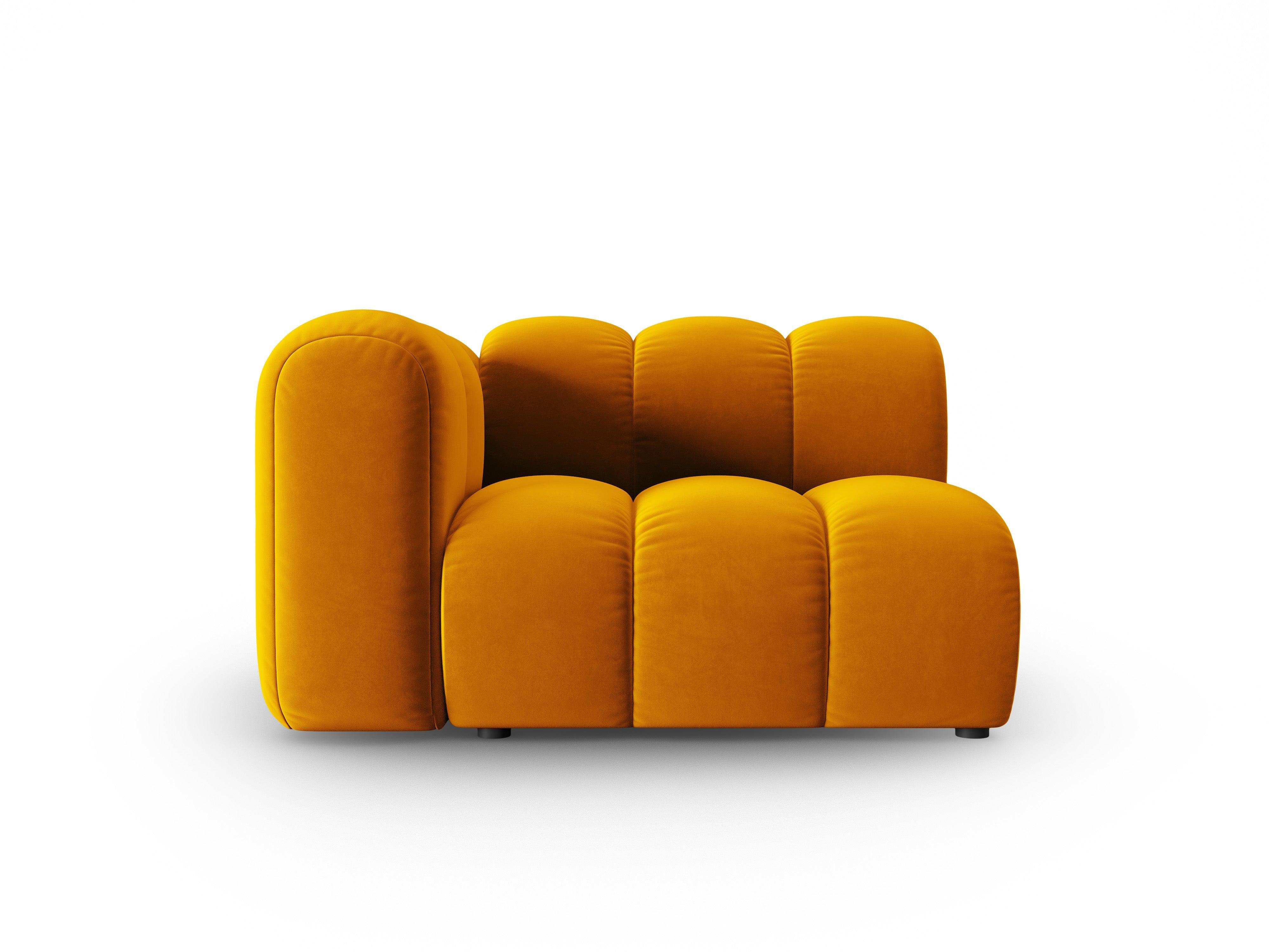Sofa modułowa aksamitna lewostronna LUPINE musztardowy - element końcowy - Image 2