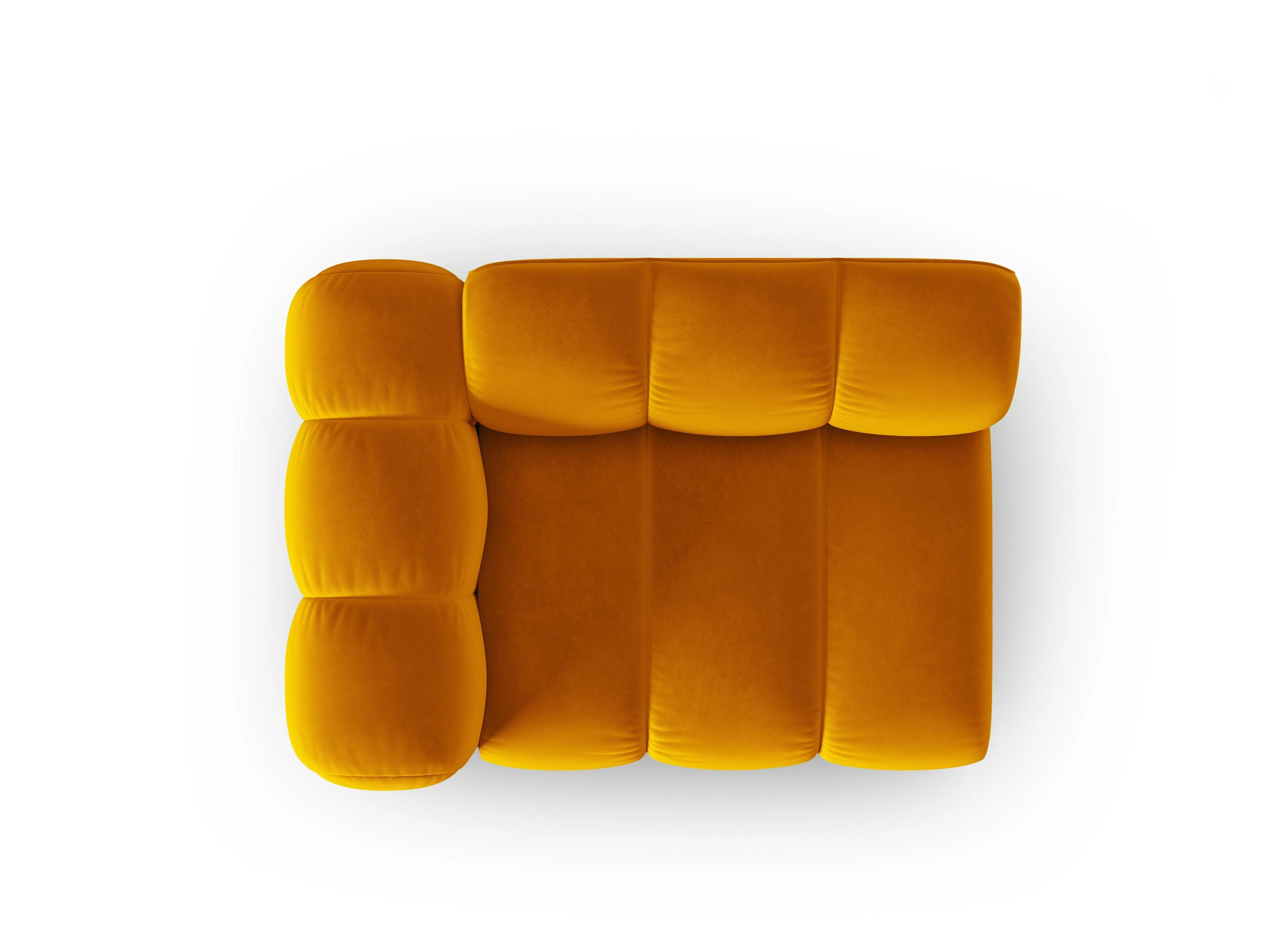 Sofa modułowa aksamitna lewostronna LUPINE musztardowy - element końcowy - Image 3