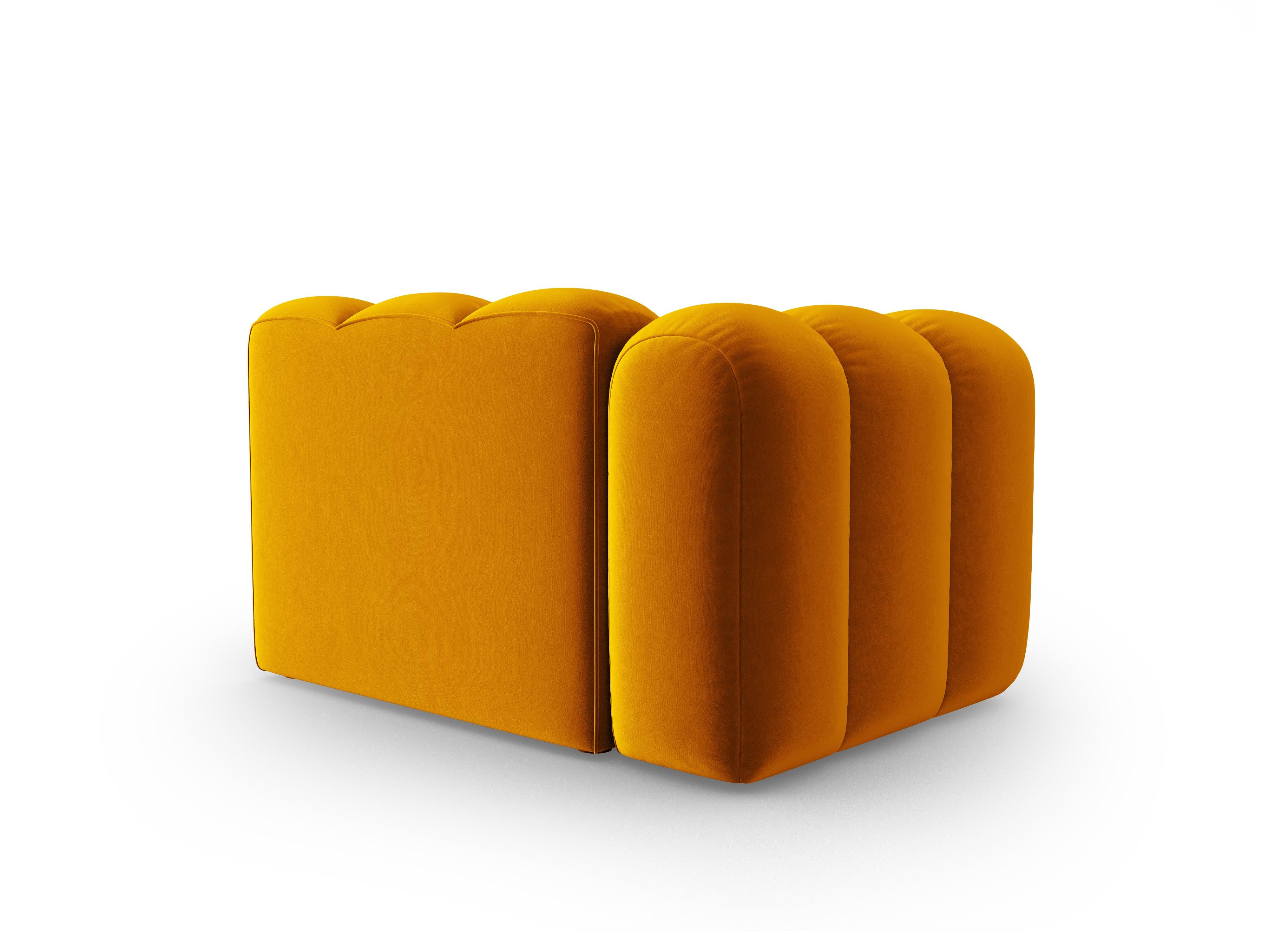 Sofa modułowa aksamitna lewostronna LUPINE musztardowy - element końcowy - Image 4