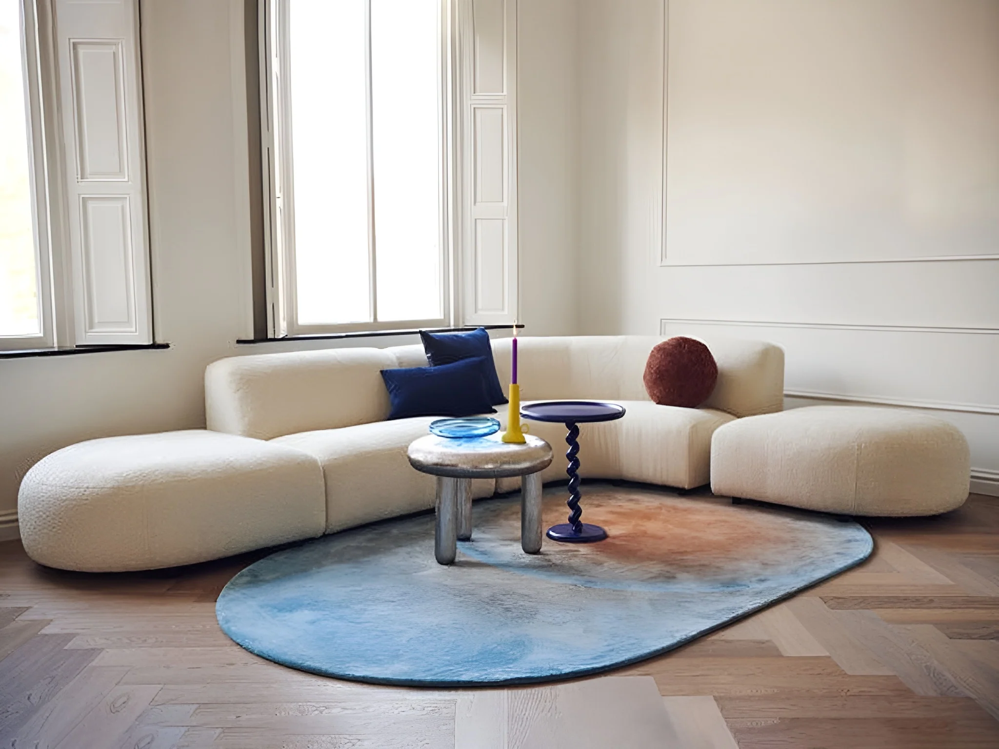 Sofa modułowa POLSPOTTEN - duży moduł narożny zaokrąglony ecri - Image 2
