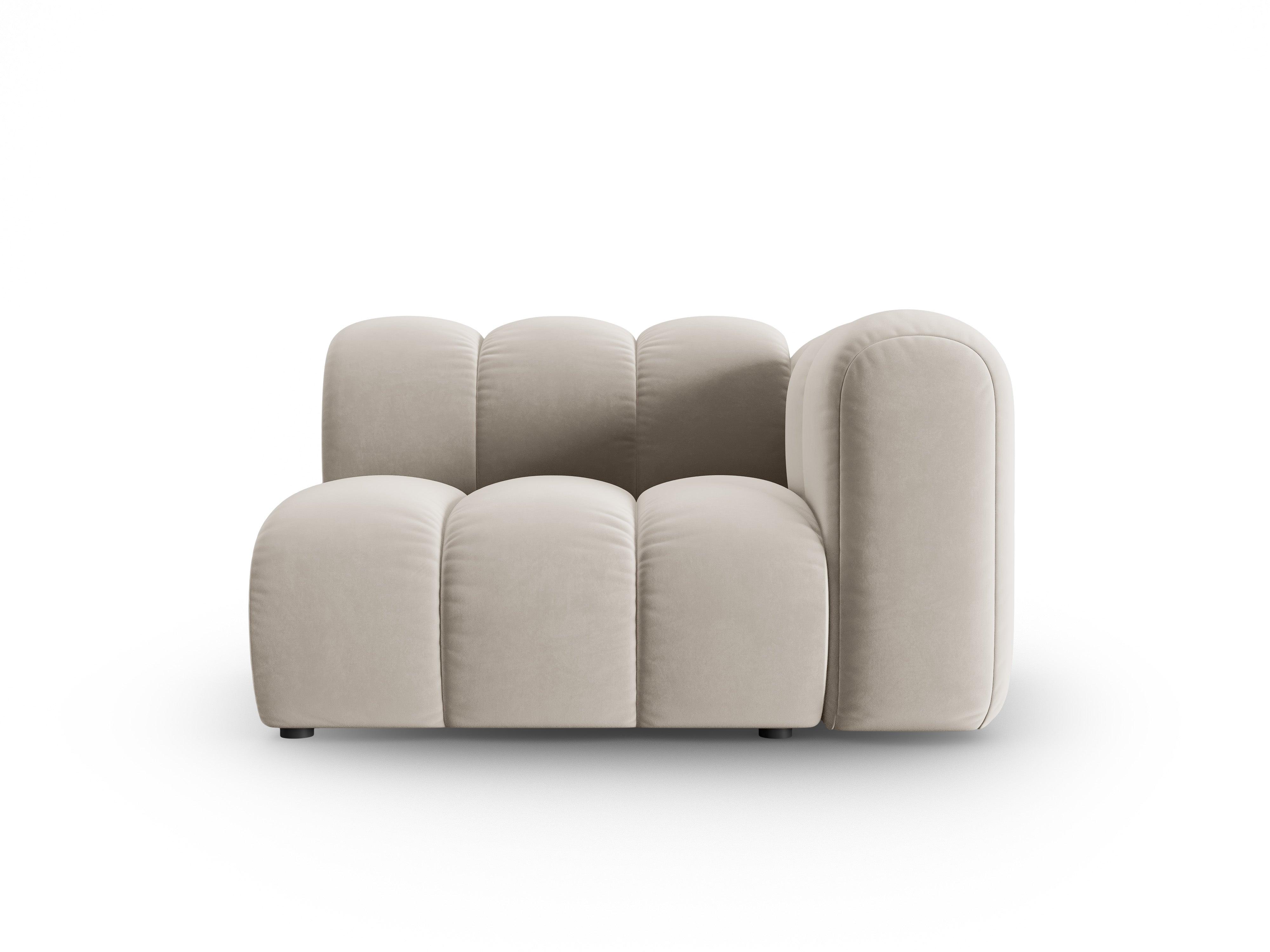 Sofa modułowa aksamitna prawostronna LUPINE beżowy - element końcowy - Image 2