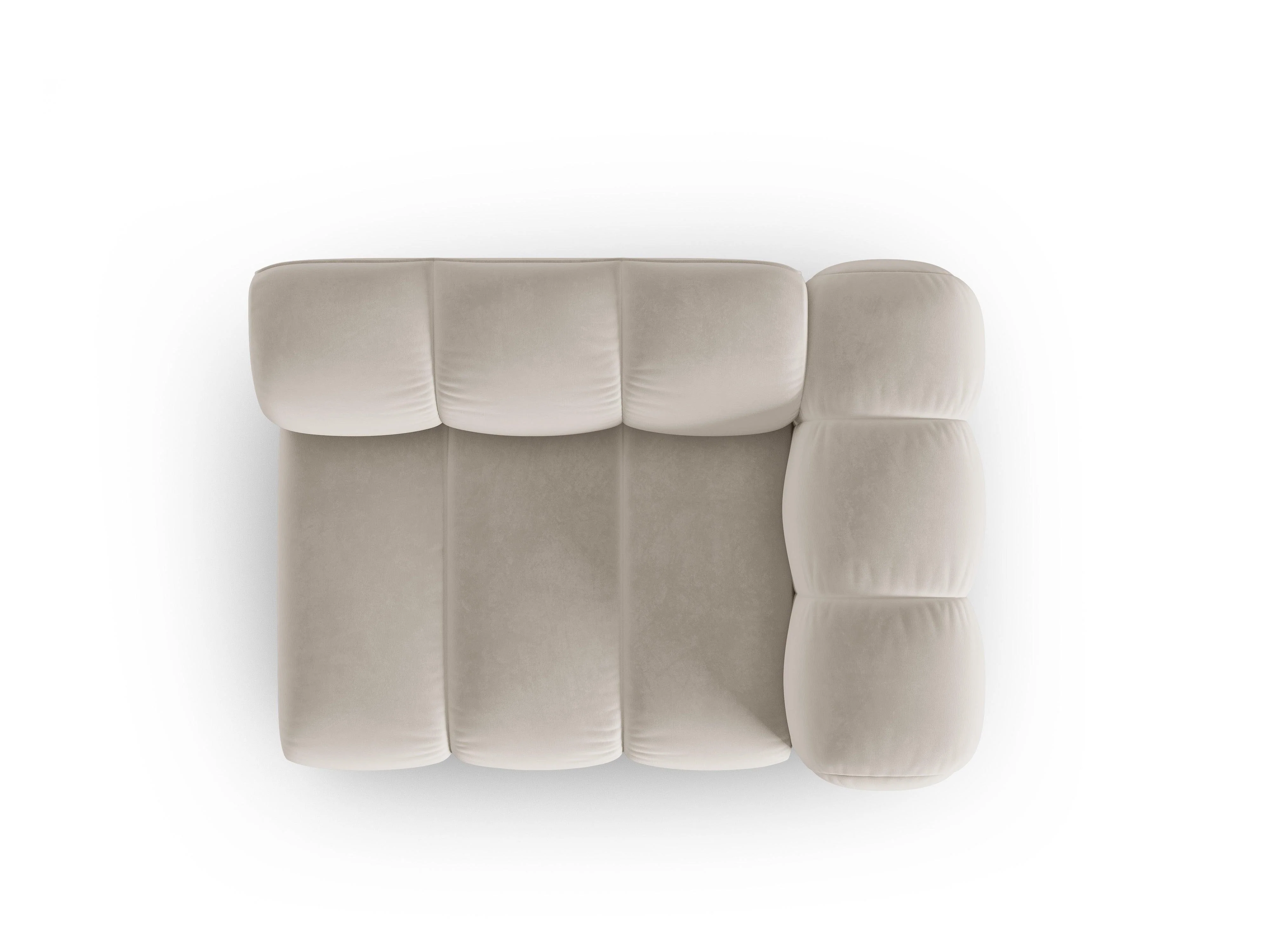 Sofa modułowa aksamitna prawostronna LUPINE beżowy - element końcowy - Image 3