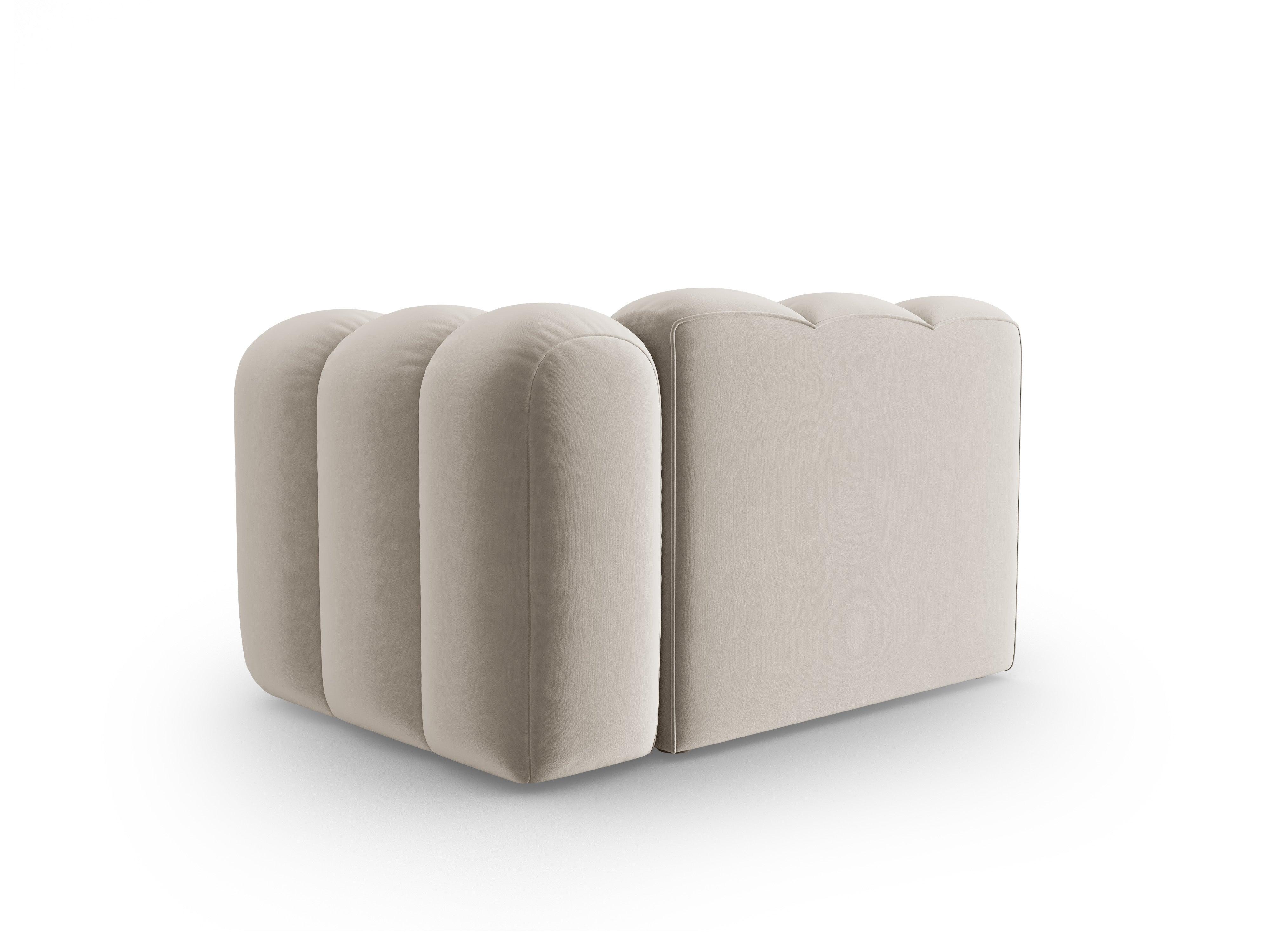 Sofa modułowa aksamitna prawostronna LUPINE beżowy - element końcowy - Image 4