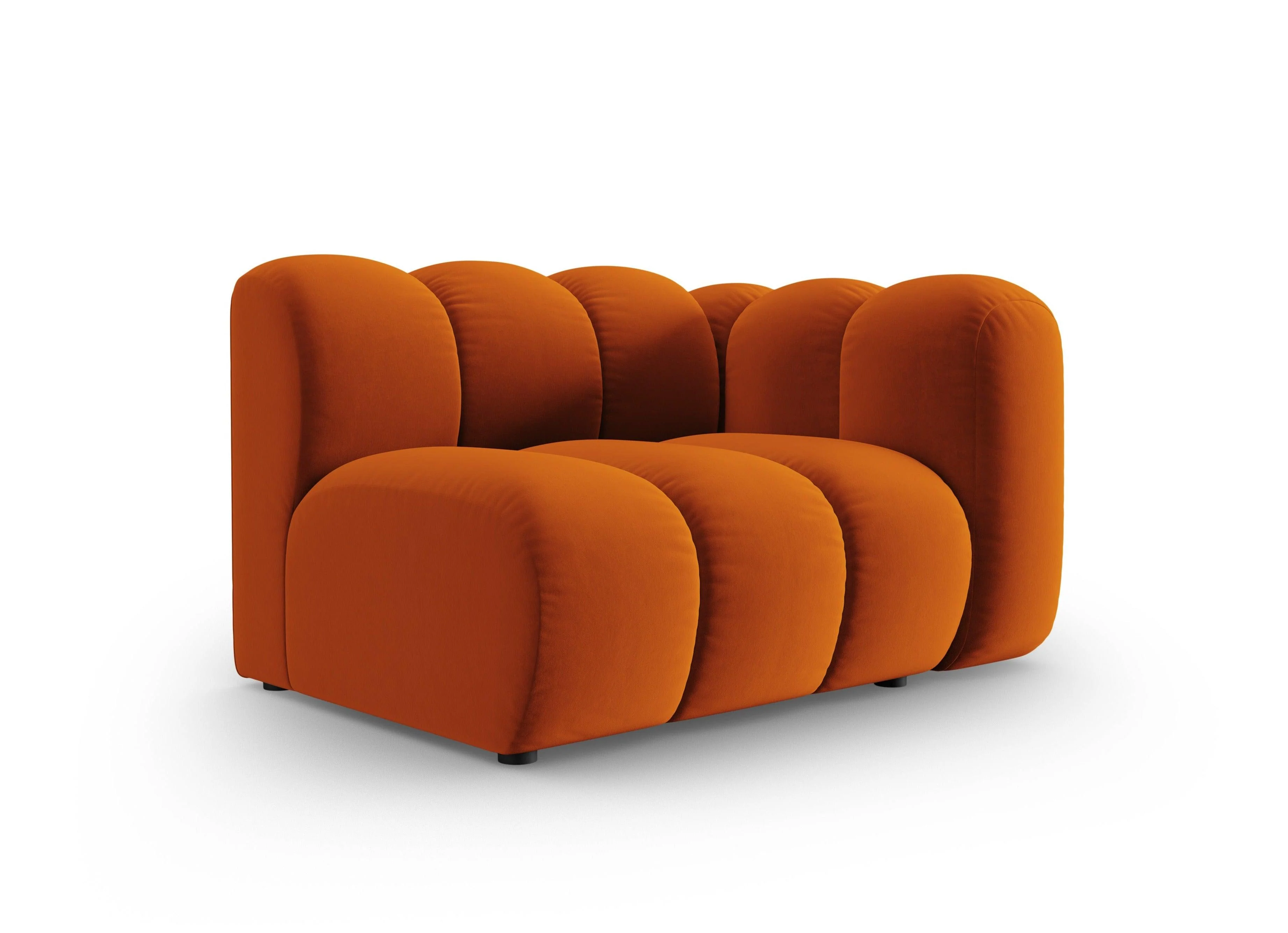 Sofa modułowa aksamitna prawostronna LUPINE ceglany - element końcowy