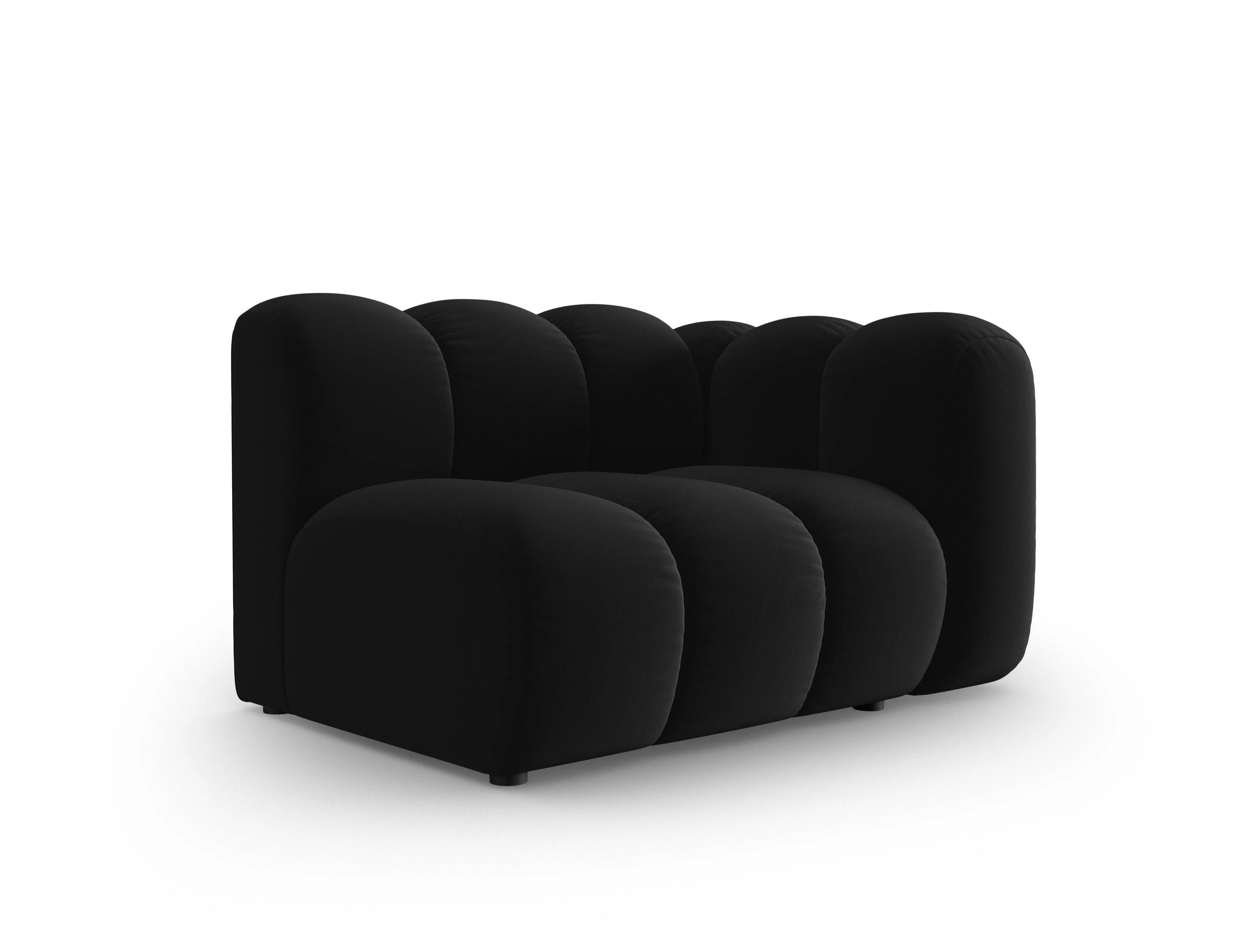 Sofa modułowa aksamitna prawostronna LUPINE czarny - element końcowy