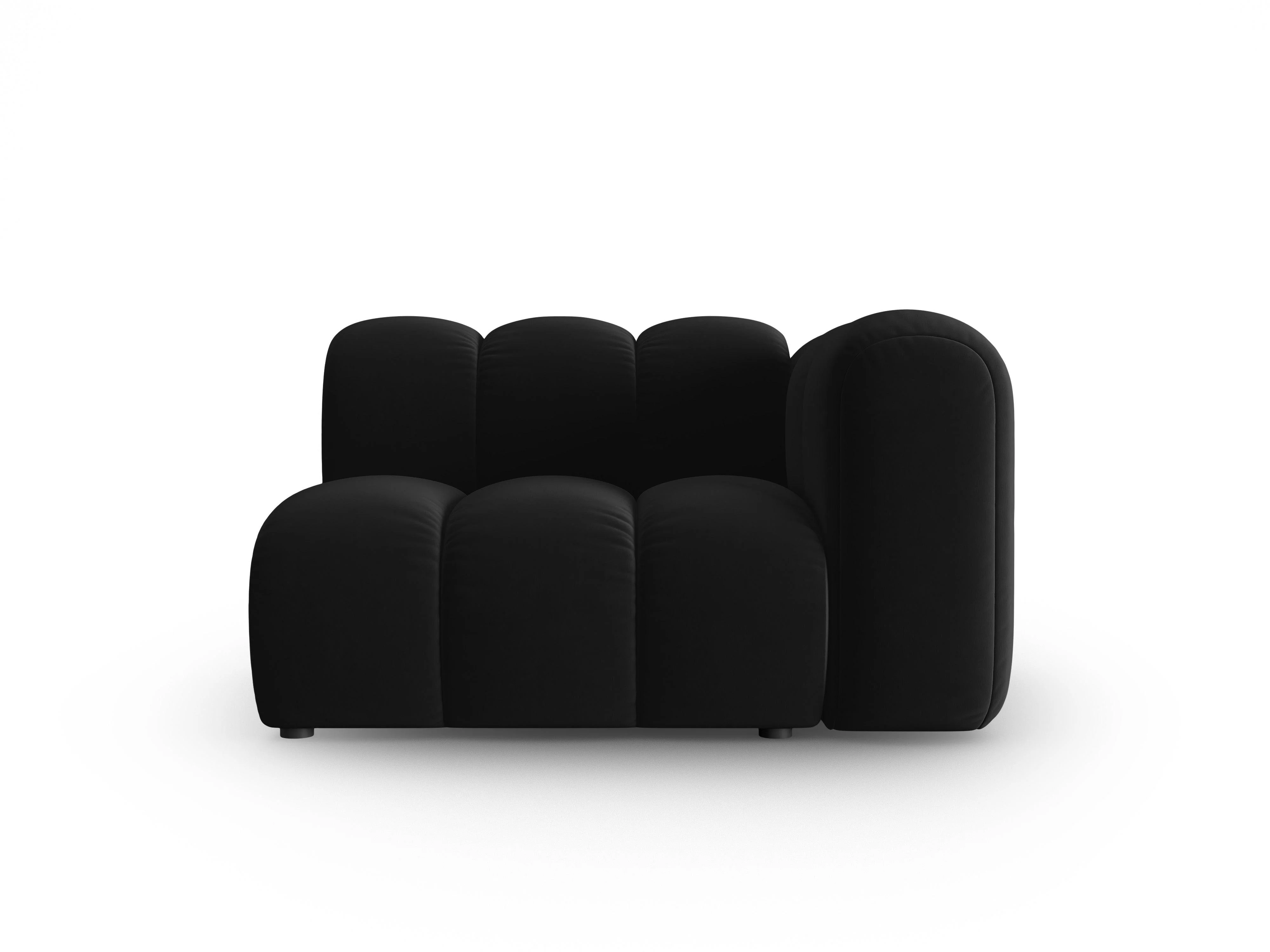 Sofa modułowa aksamitna prawostronna LUPINE czarny - element końcowy - Image 2