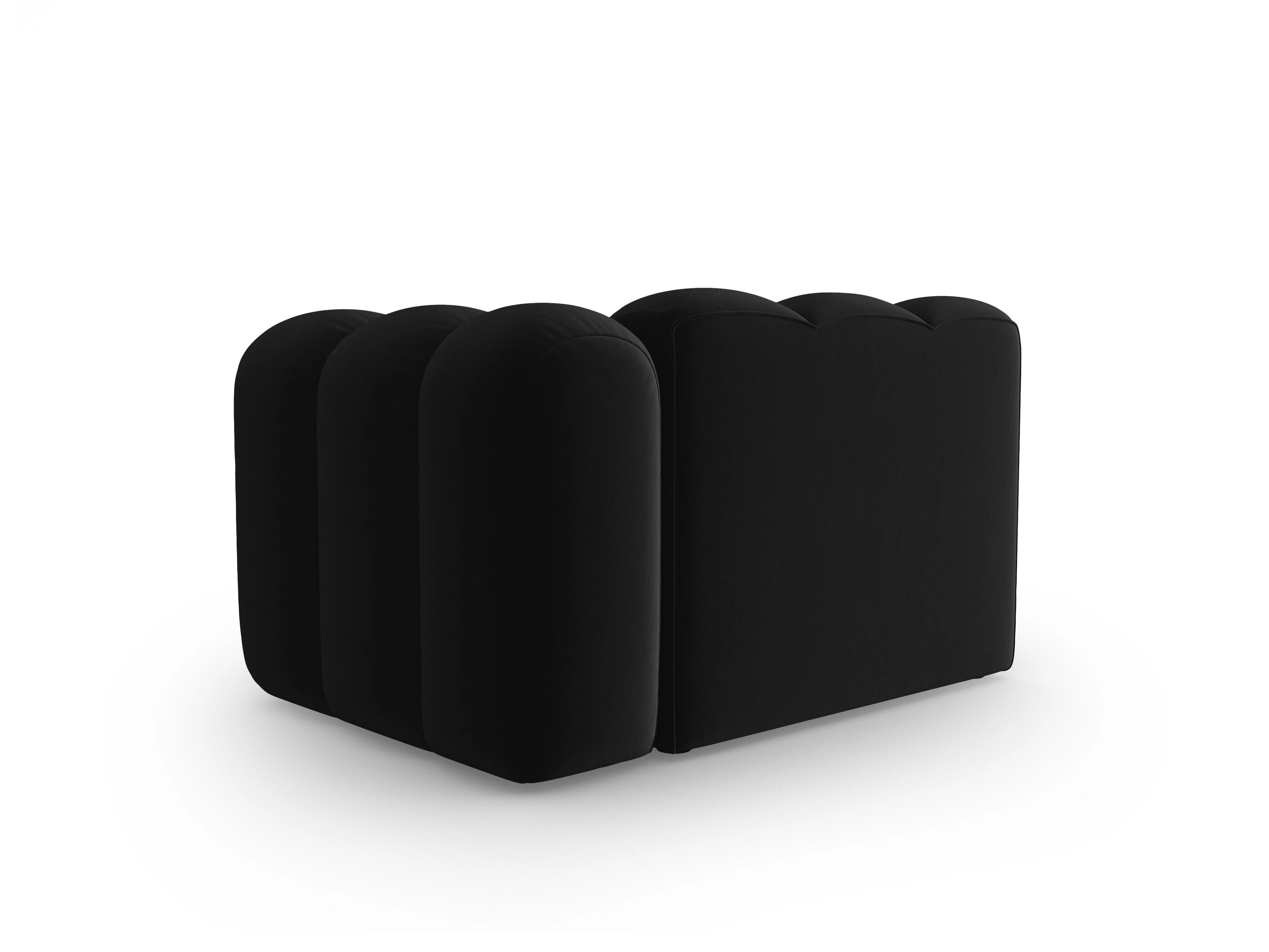 Sofa modułowa aksamitna prawostronna LUPINE czarny - element końcowy - Image 3