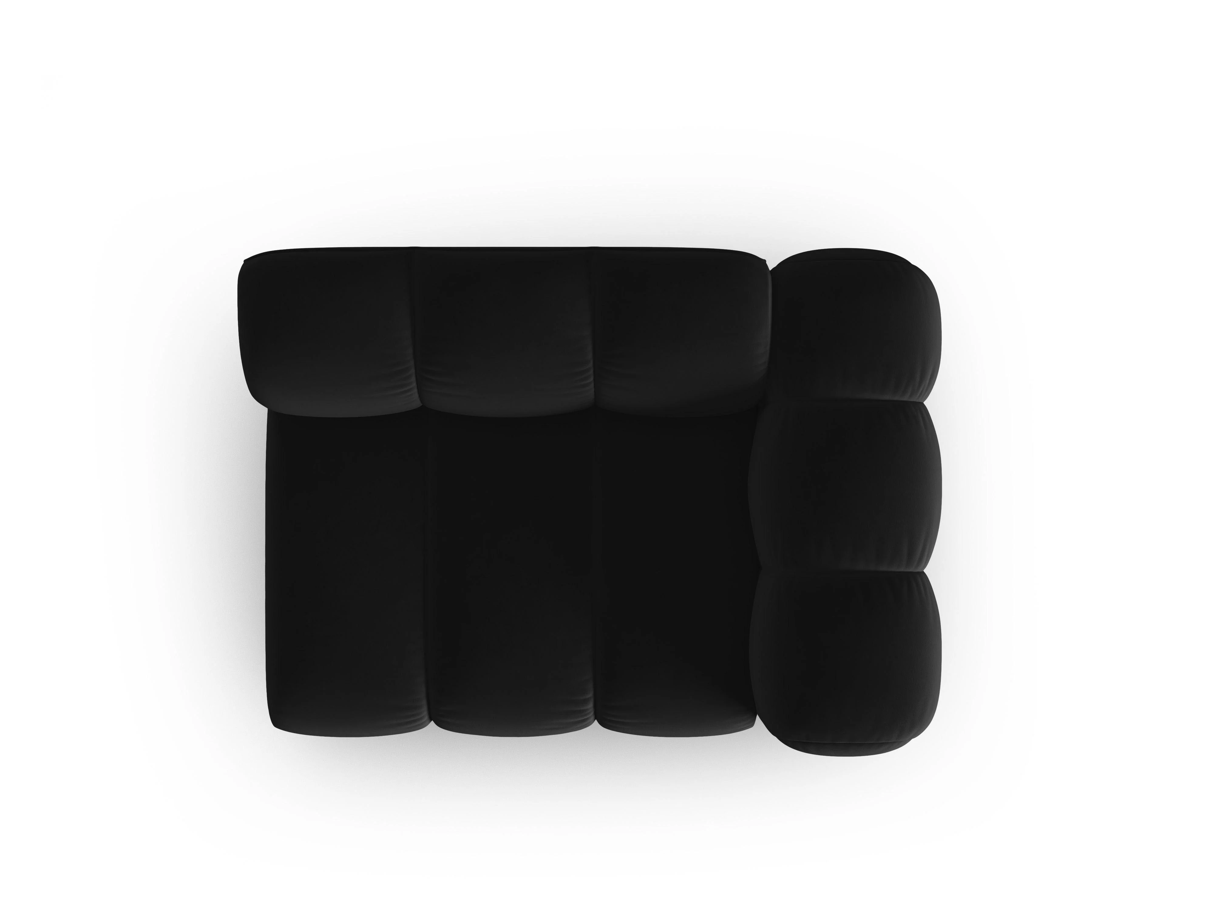 Sofa modułowa aksamitna prawostronna LUPINE czarny - element końcowy - Image 4