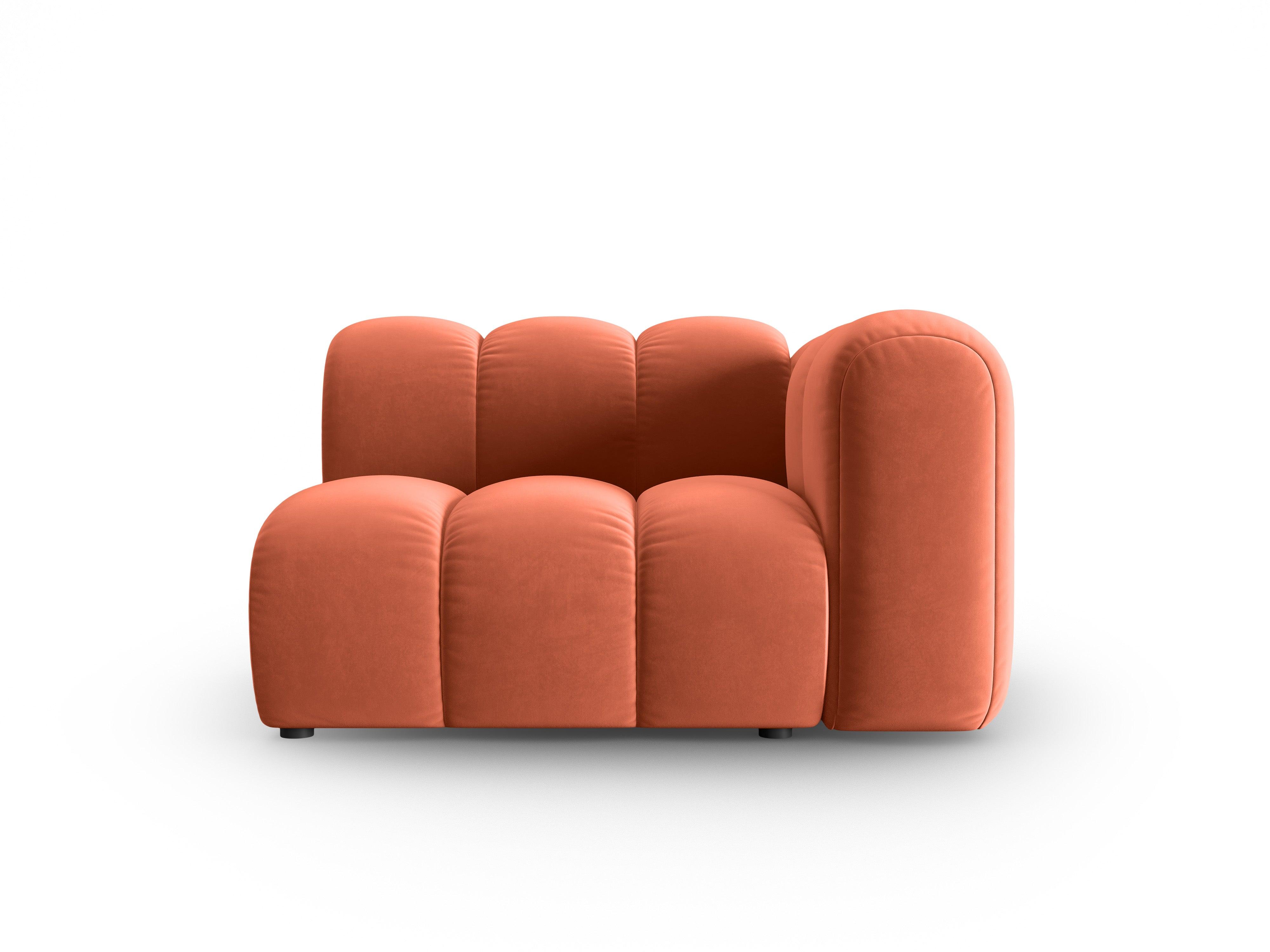 Sofa modułowa aksamitna prawostronna LUPINE koralowy - element końcowy - Image 2