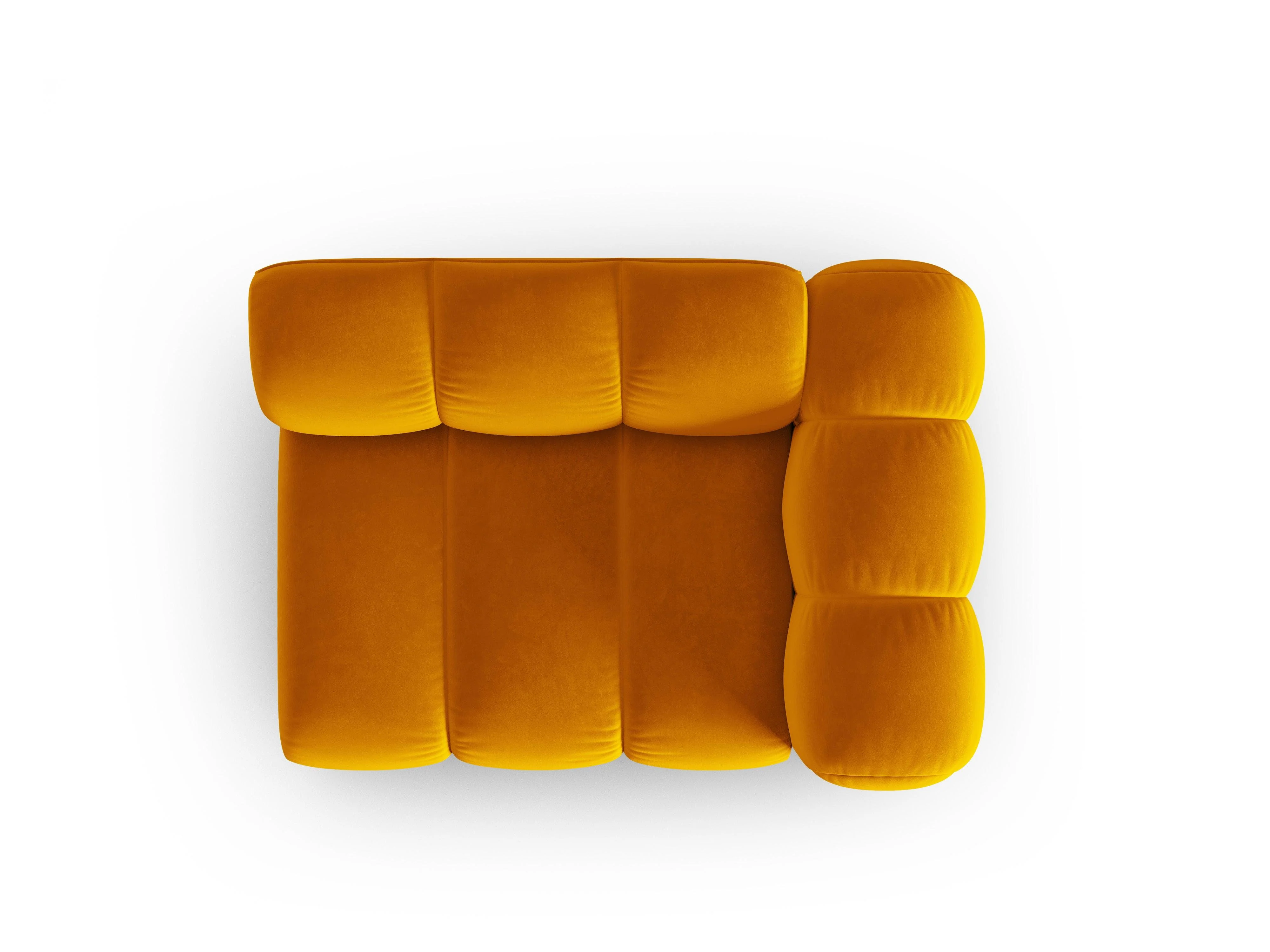 Sofa modułowa aksamitna prawostronna LUPINE musztardowy - element końcowy - Image 3