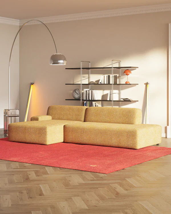 Sofa modułowa UMI - element otwarty lewostronny jesienny pomarańczowy - Image 2