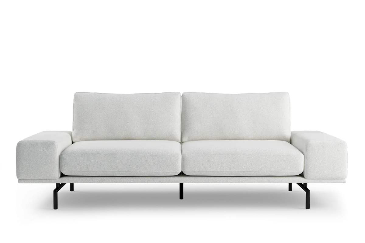 Sofa 2,5-osobowa BRIXTON tapicerowany z czarną podstawą - Image 3