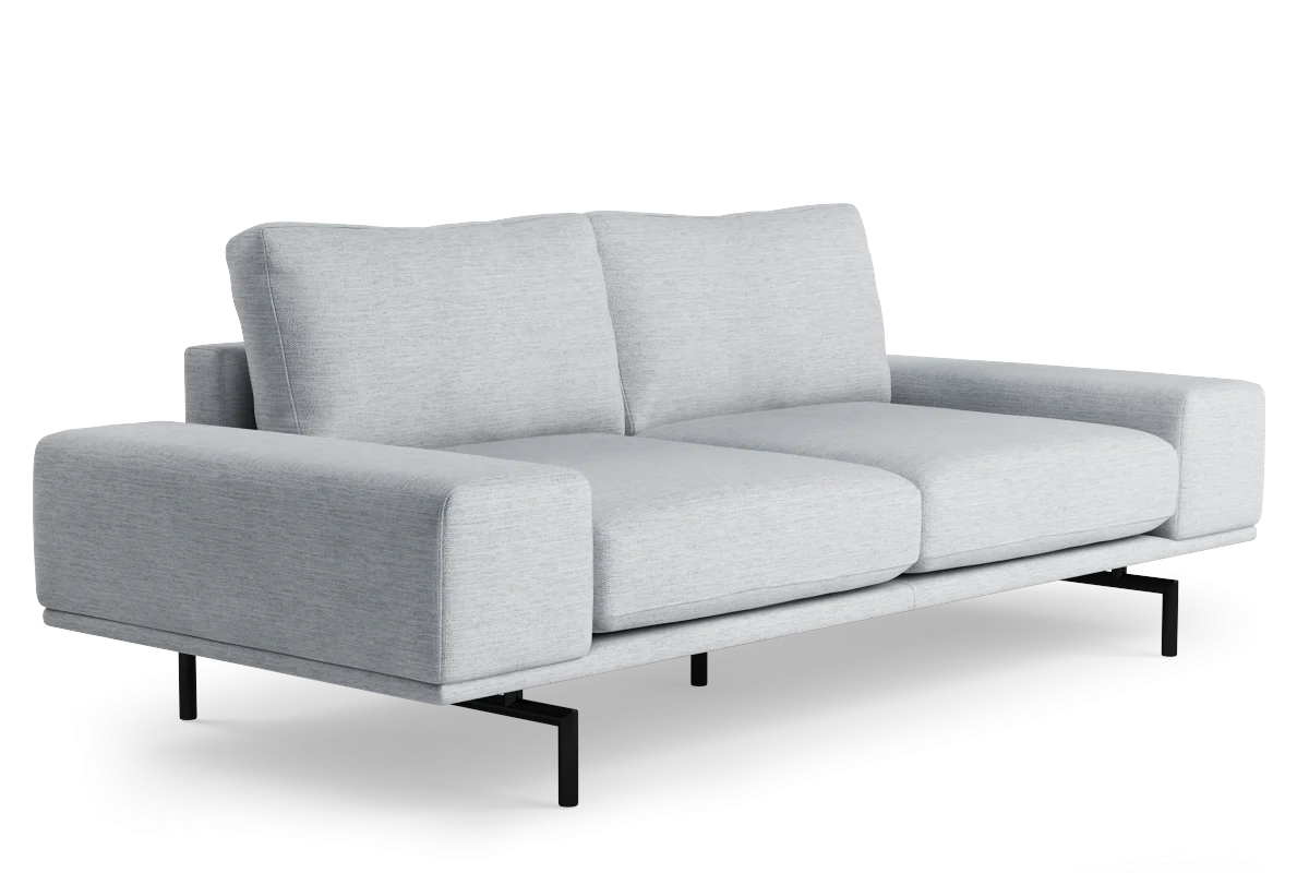 Sofa 2-osobowa BRIXTON tapicerowany z czarną podstawą - Image 5