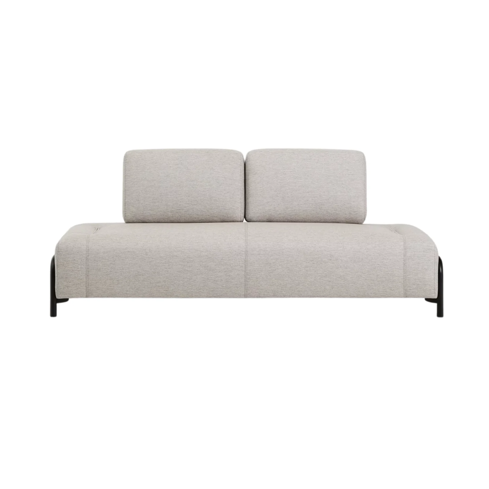 Sofa modułowa 2-osobowa COMPO szarobeżowy z czarną podstawą