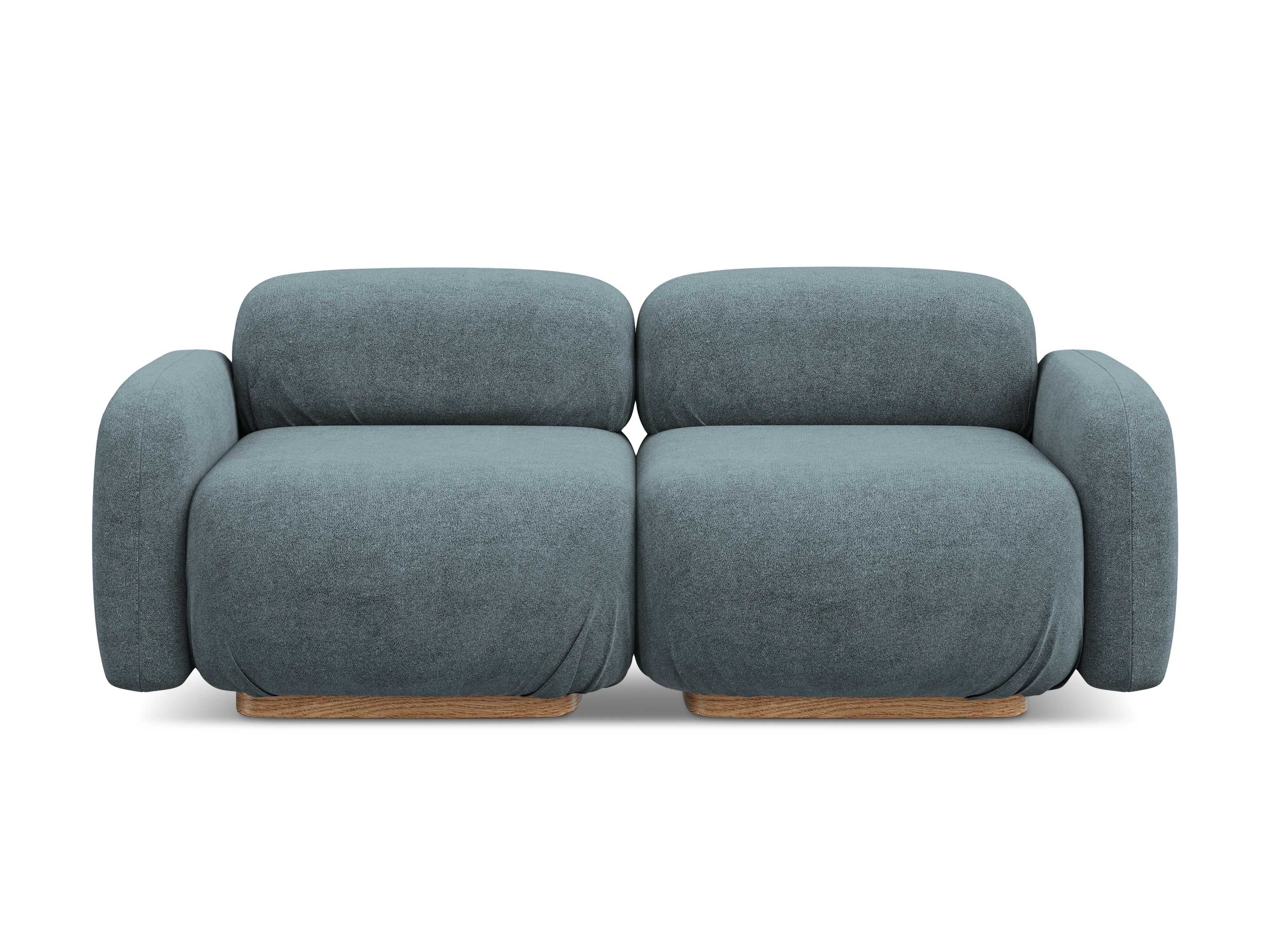 Sofa modułowa 3-osobowa AILANI dżinsowy niebieski boucle - Image 3