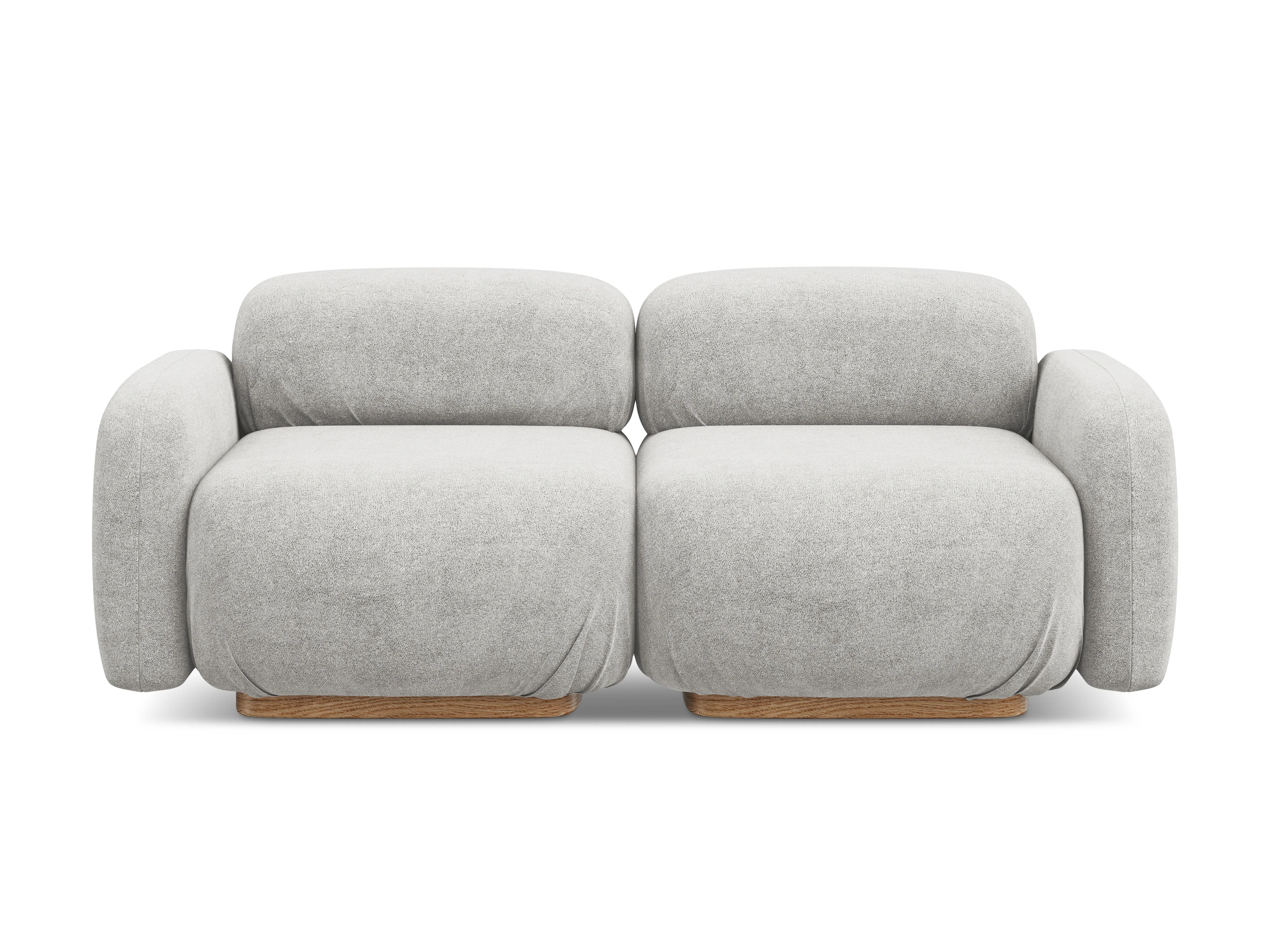 Sofa modułowa 3-osobowa AILANI srebrny boucle - Image 3