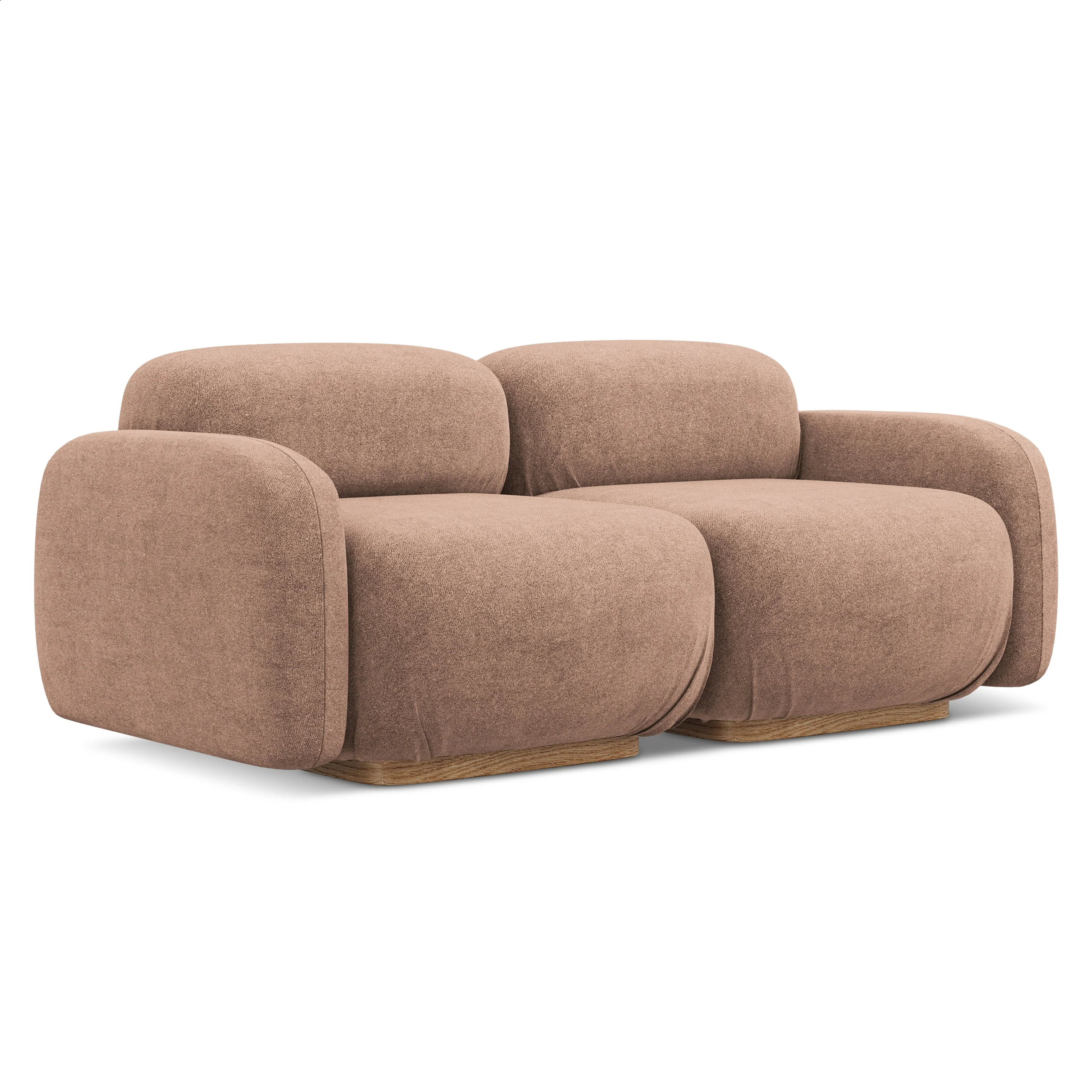 Sofa modułowa 3-osobowa AILANI pudrowy róż boucle